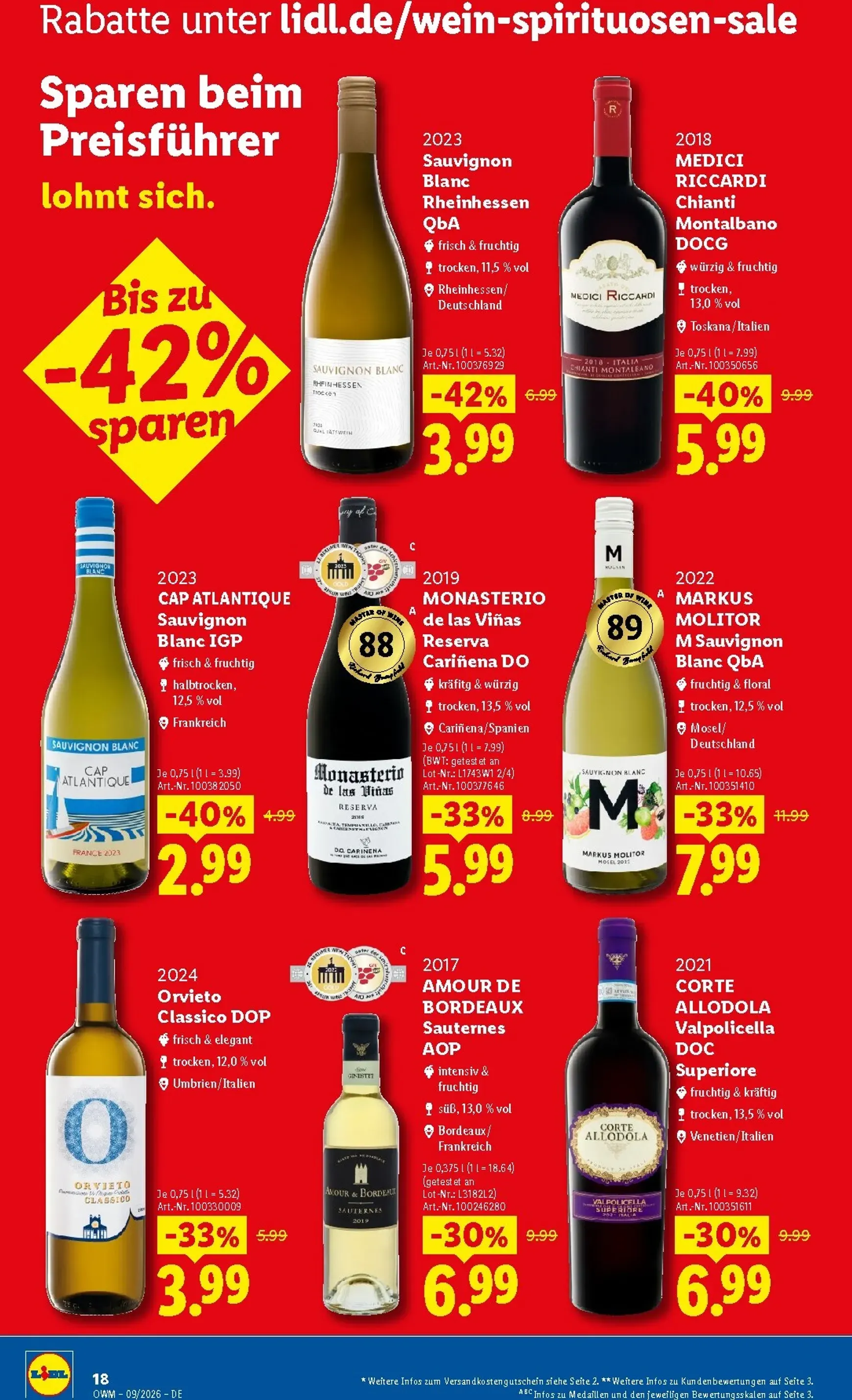 Lidl - Wein & Spirituosen Prospekt – von Dienstag 01.09.2026 bis Mittwoch 30.09.2026 von 1. September bis 30. September 2026 - Prospekt seite 18