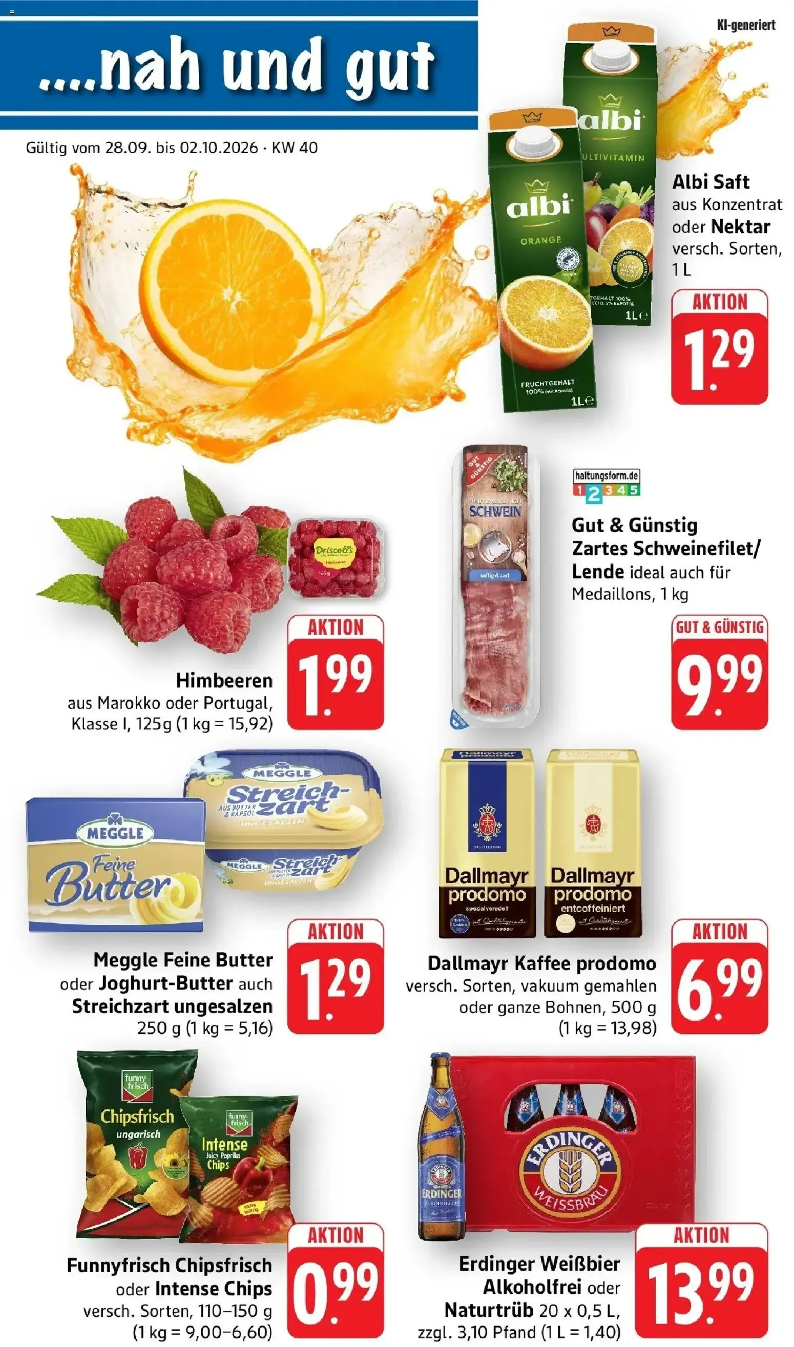 nah & gut Prospekt Neuhofen (ab 28.09.2026) zum Blättern von 28. September bis 2. Oktober 2026 - Prospekt seite 1