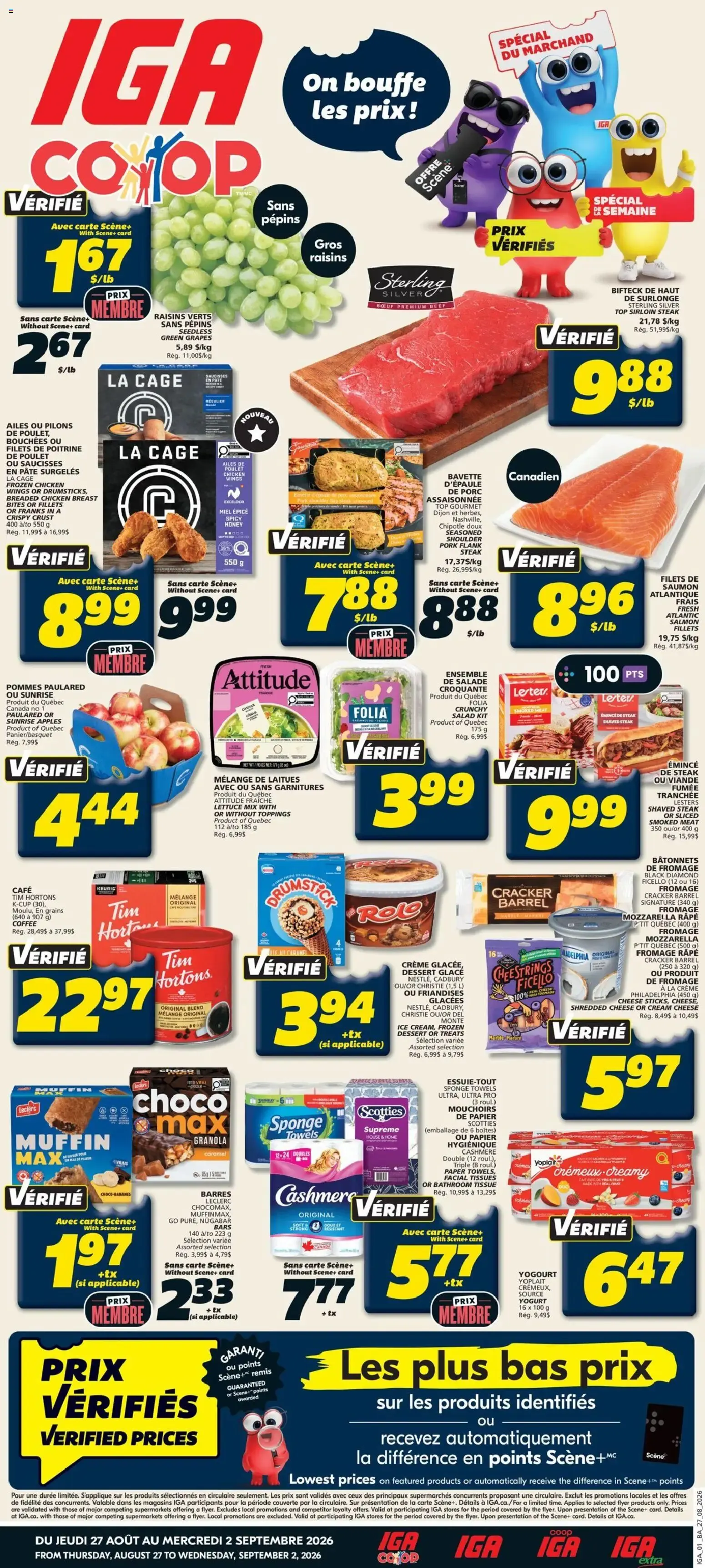 IGA weekly flyer / circulaire from Aug 27, 2026 > weekly specials & deals from August 27 to September 2 2026 - flyer page 1