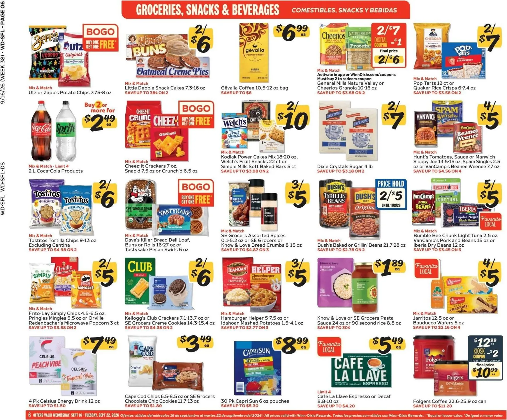 Weekly ad Current Winn-Dixie leaflet valid from Wednesday 09/16/2026 to Tuesday 09/22/2026 from September 16 to September 22 2026 - Page 6