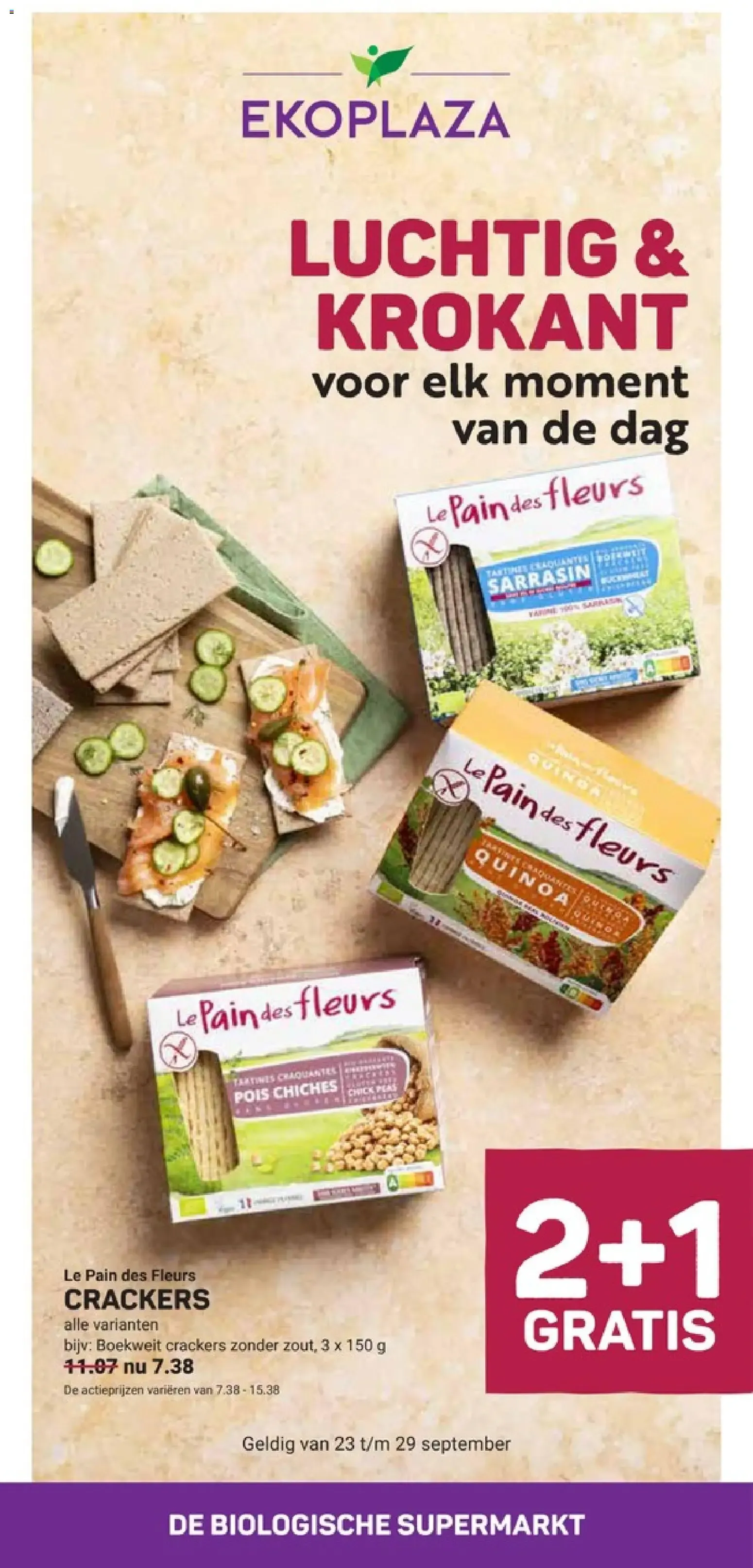 Ekoplaza: Luchtig & Krokant crackers van Le Pain des Fleurs - 2+1 GRATIS