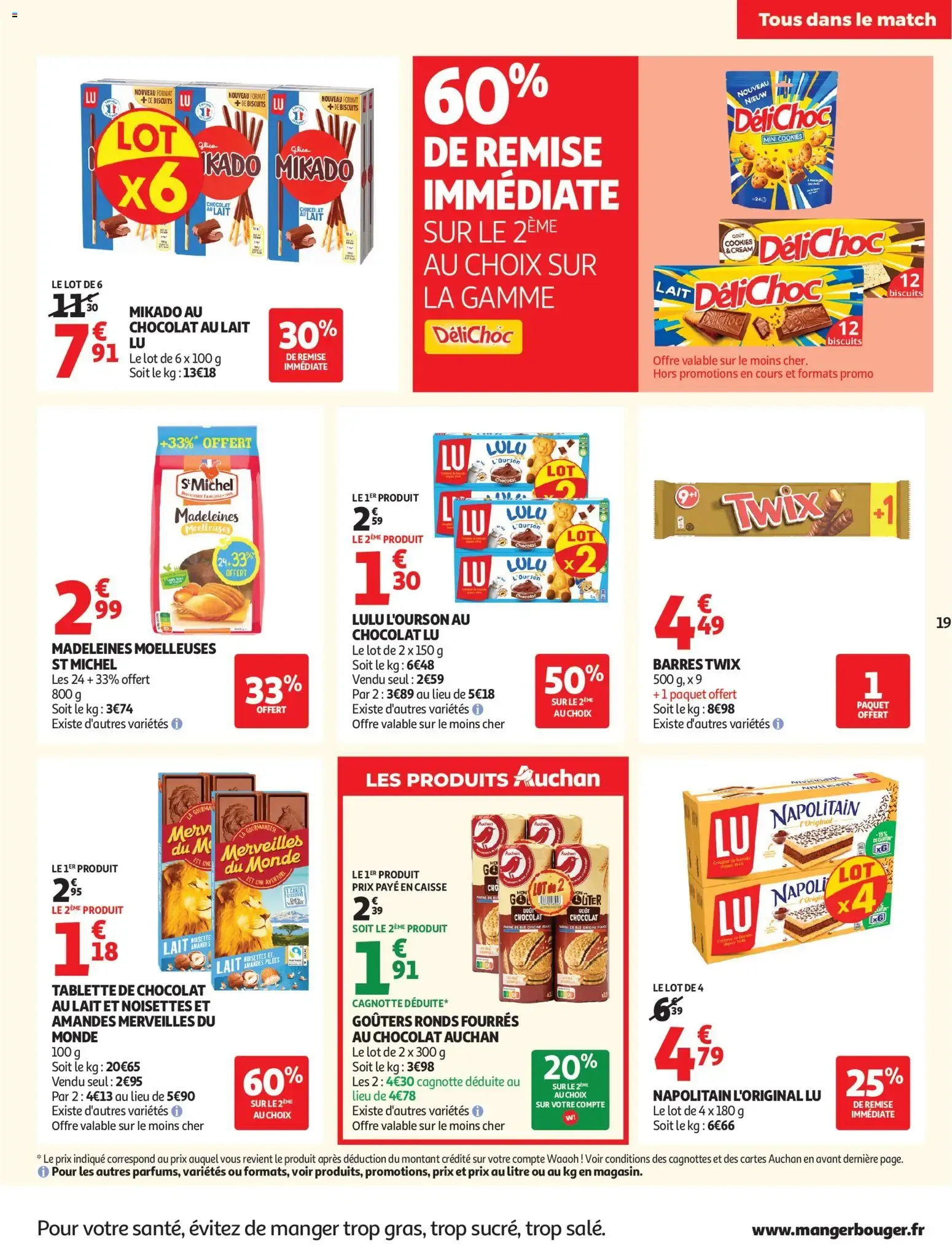 Auchan - Tous dans le match, pros des bons plans du 2 juin au 13 juin 2026 - Catalogue page 19