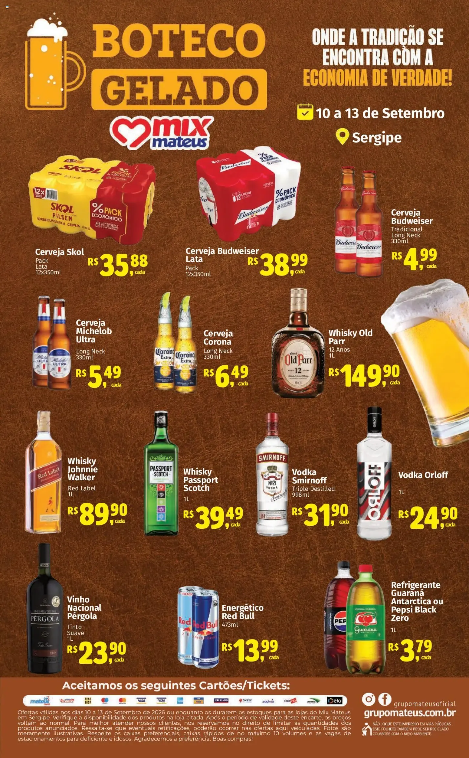 Encarte de Boteco Gelado Mix Mateus 10 de setembro até 13 de setembro 2026 - Pagina 1
