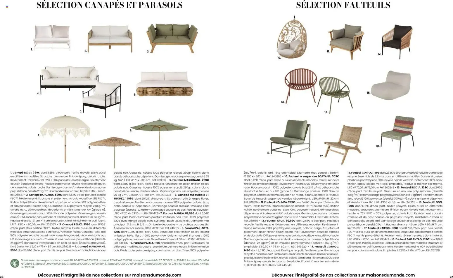 Maisons du Monde Évasion Estivale Collection Outdoor 2026 du 2 septembre au 31 décembre 2026 - Catalogue page 19
