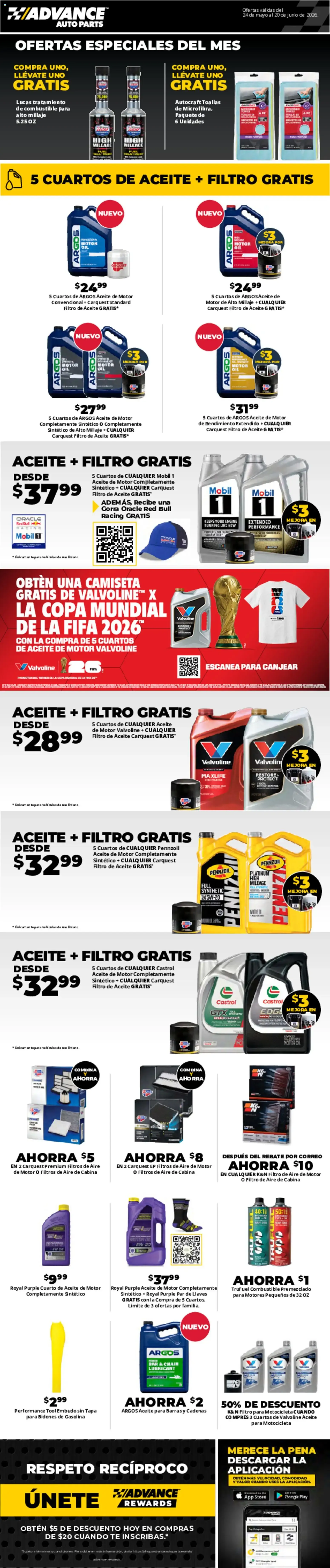 Weekly ad Advance Auto Parts Weekly Ad from 05/24/2026 - Flyer from May 24 to June 20 2026 - Page 1