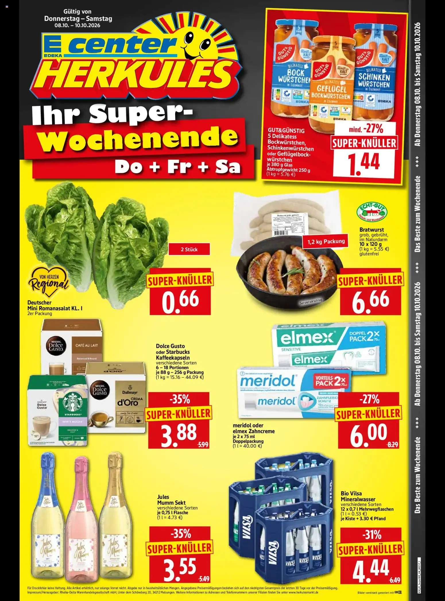 E center HERKULES Ihr Super-Wochenende von 8. Oktober bis 10. Oktober 2026 - Prospekt seite 1