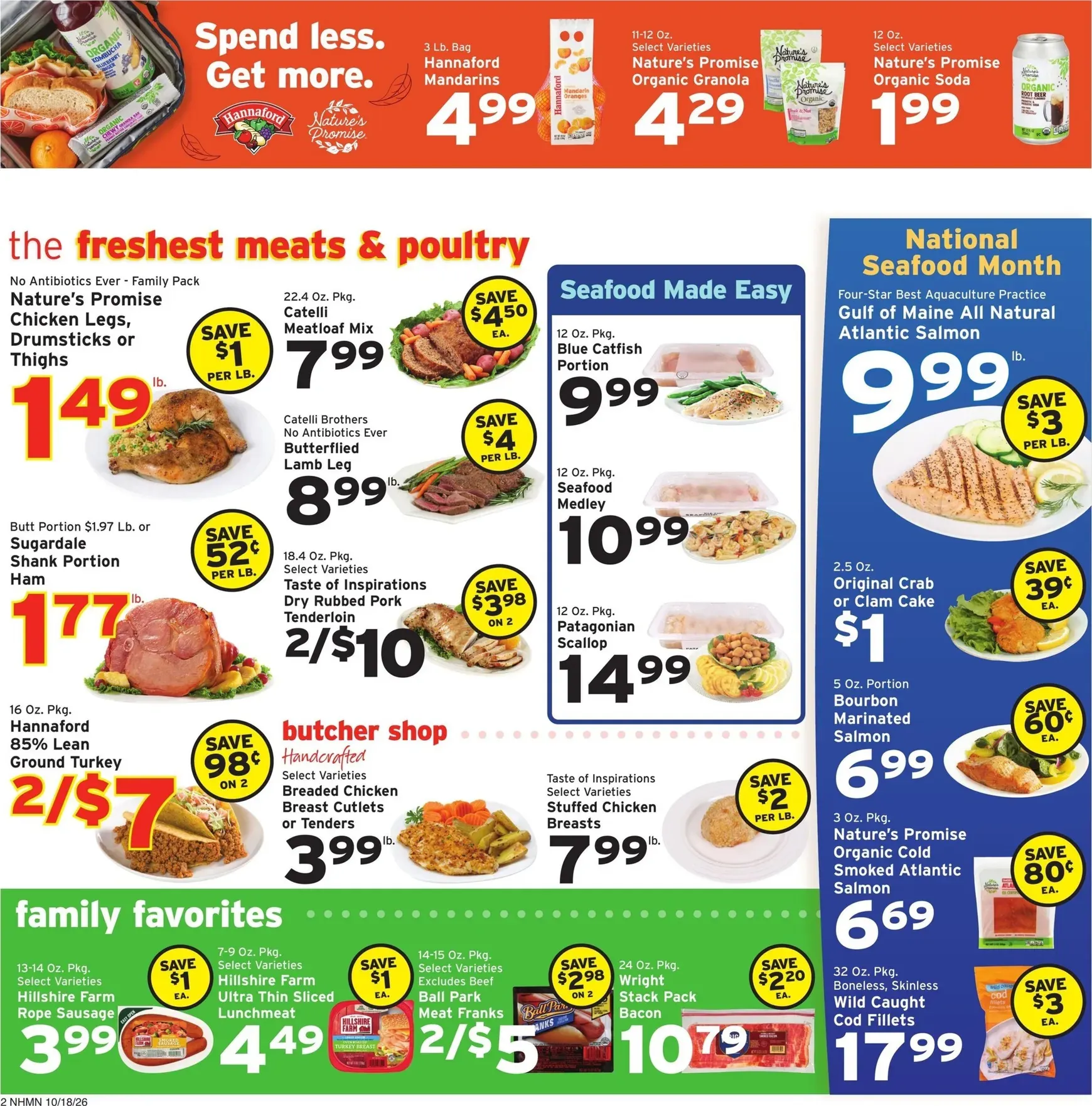 Weekly promotion Hannaford: Savings made easy. Fall into this week's hottest deals. spanning from October 18 to October 24 2026 - Page 2 for Catalogue 365