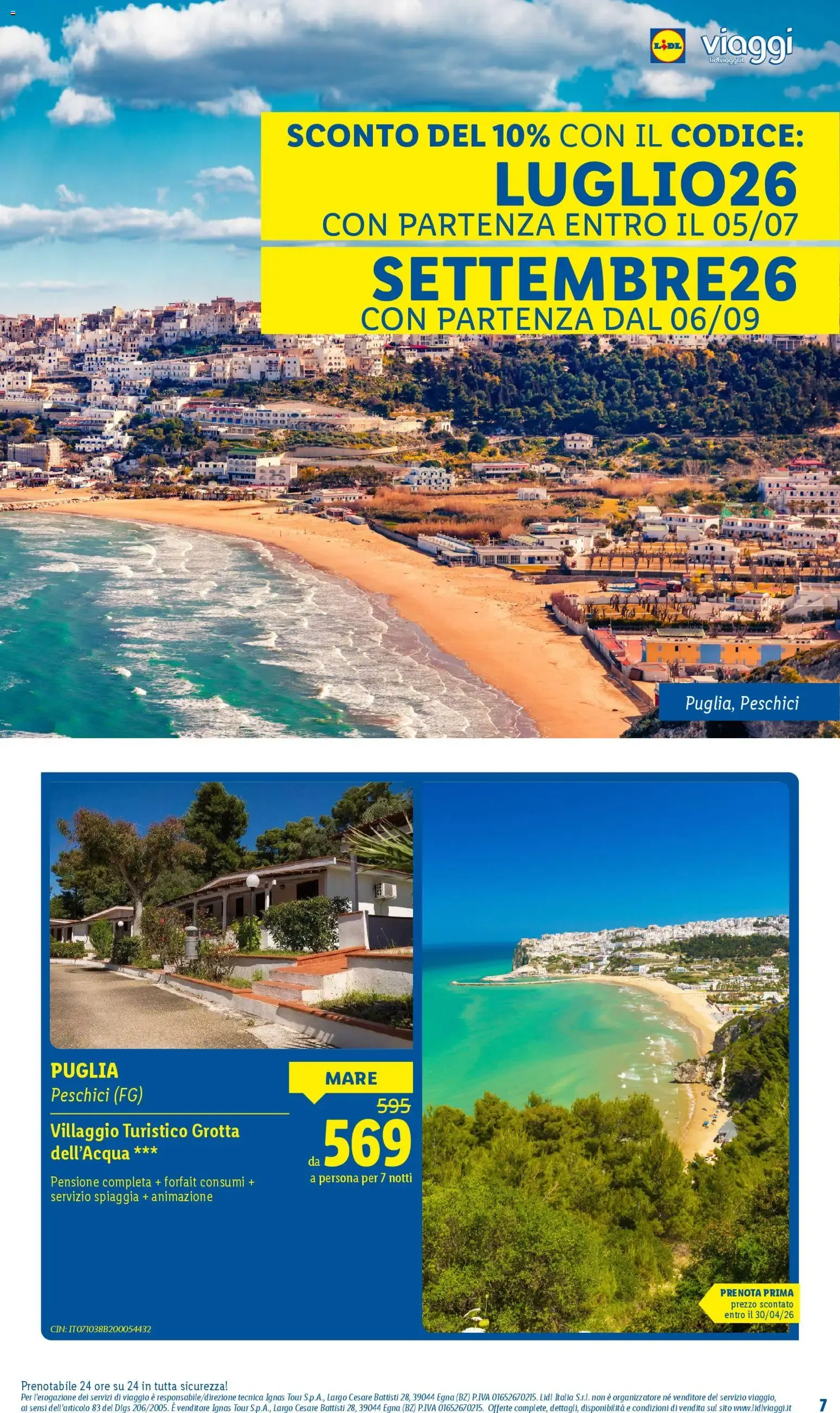 Lidl Viaggi: Vacanze da sogno per la tua estate da 11 marzo a 20 settembre di 2026 - Pagina del volantino 7