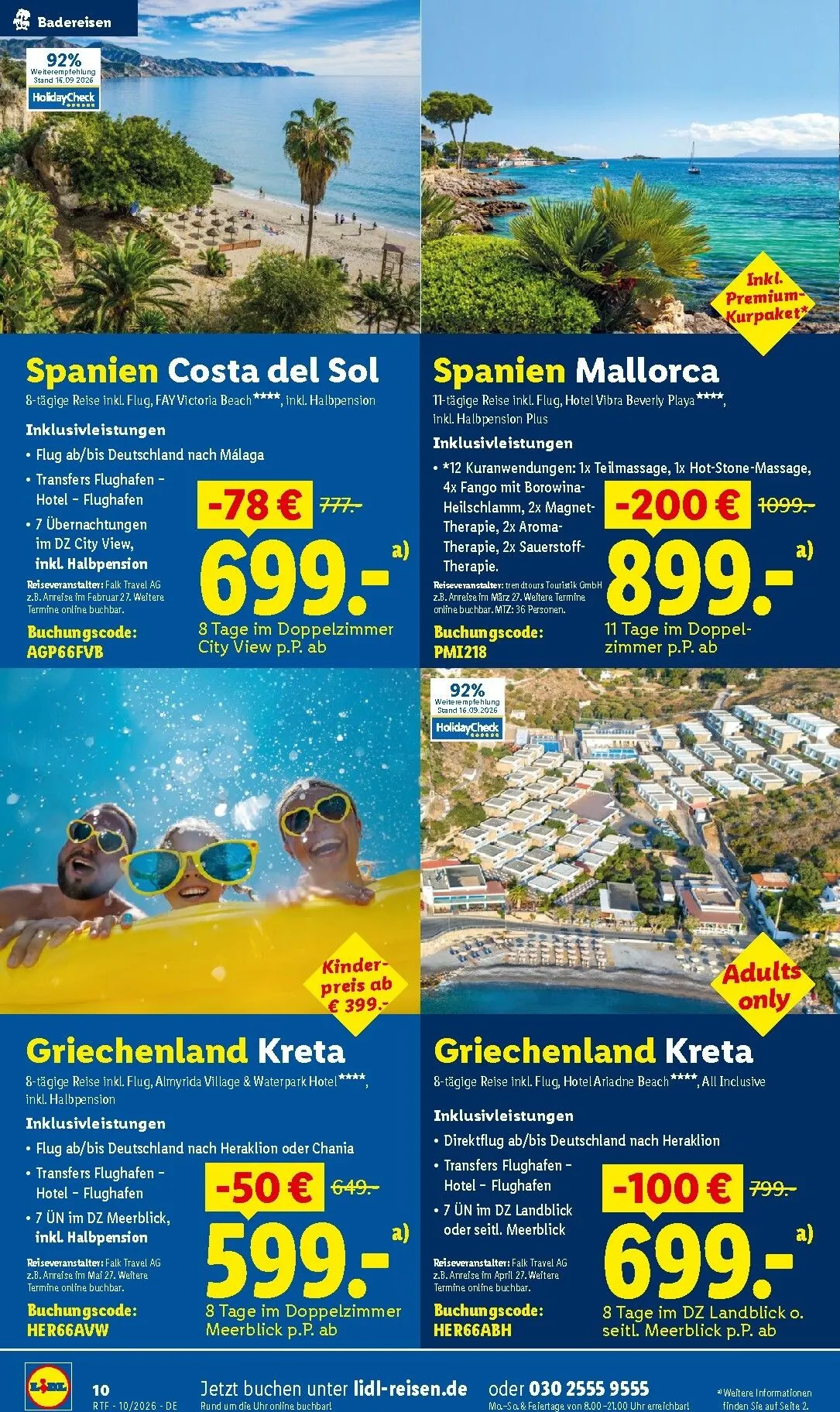 Lidl - Reise-Highlights Prospekt – von Mittwoch 14.10.2026 bis Sonntag 15.11.2026 von 14. Oktober bis 15. November 2026 - Prospekt seite 10