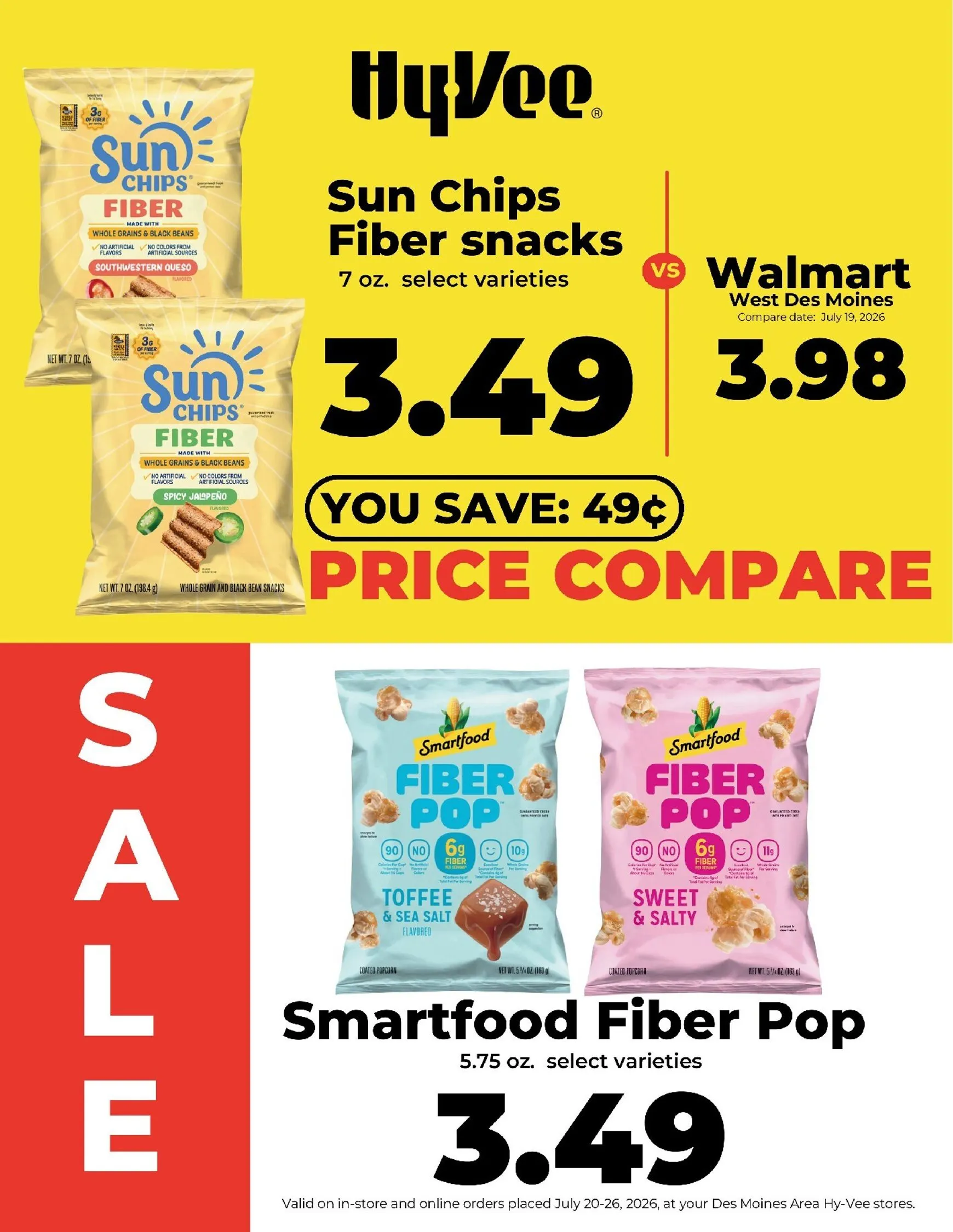 Weekly ad Current Hy Vee - Frito Lay Specials leaflet valid from Monday 07/20/2026 to Sunday 07/26/2026 from July 20 to July 26 2026 - Page 1
