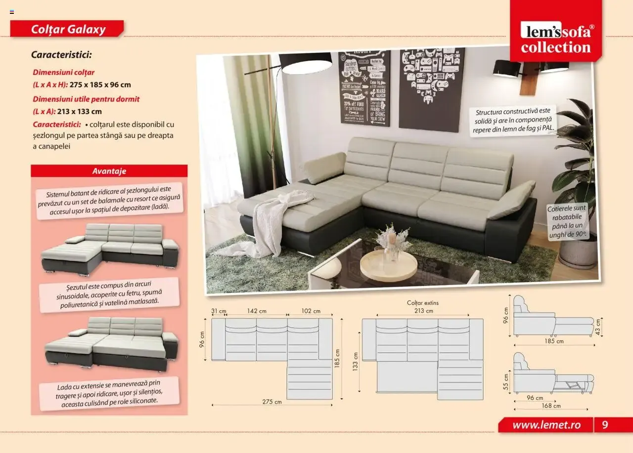 Catalog LEMS Canapele lemssofa collection - Colţar extensibil KIEV de la 17 noiembrie până la 31 ianuarie 2027 - Revista Pagina 9