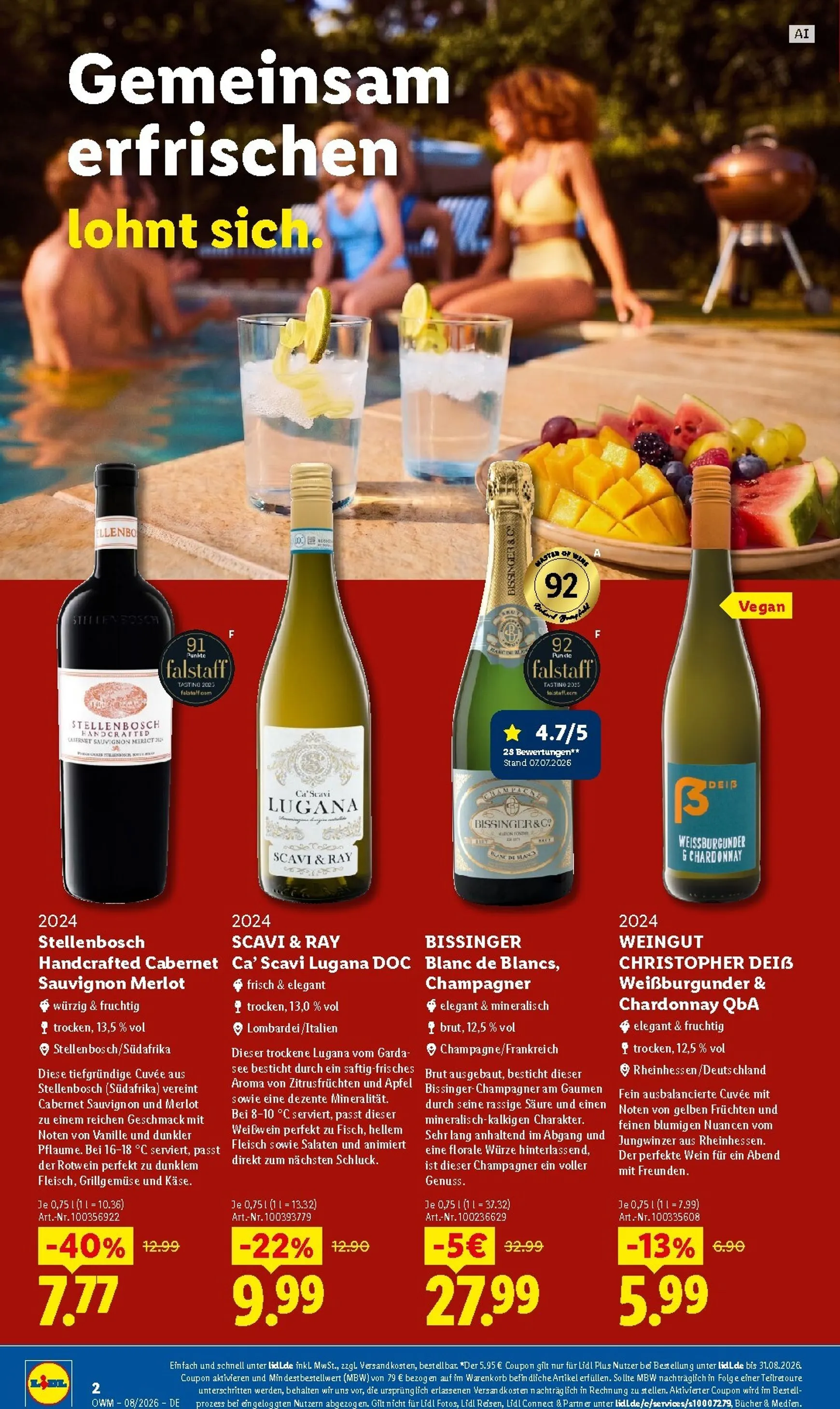 Lidl - Wein & Spirituosen Prospekt – von Samstag 01.08.2026 bis Montag 31.08.2026 von 1. August bis 31. August 2026 - Prospekt seite 2