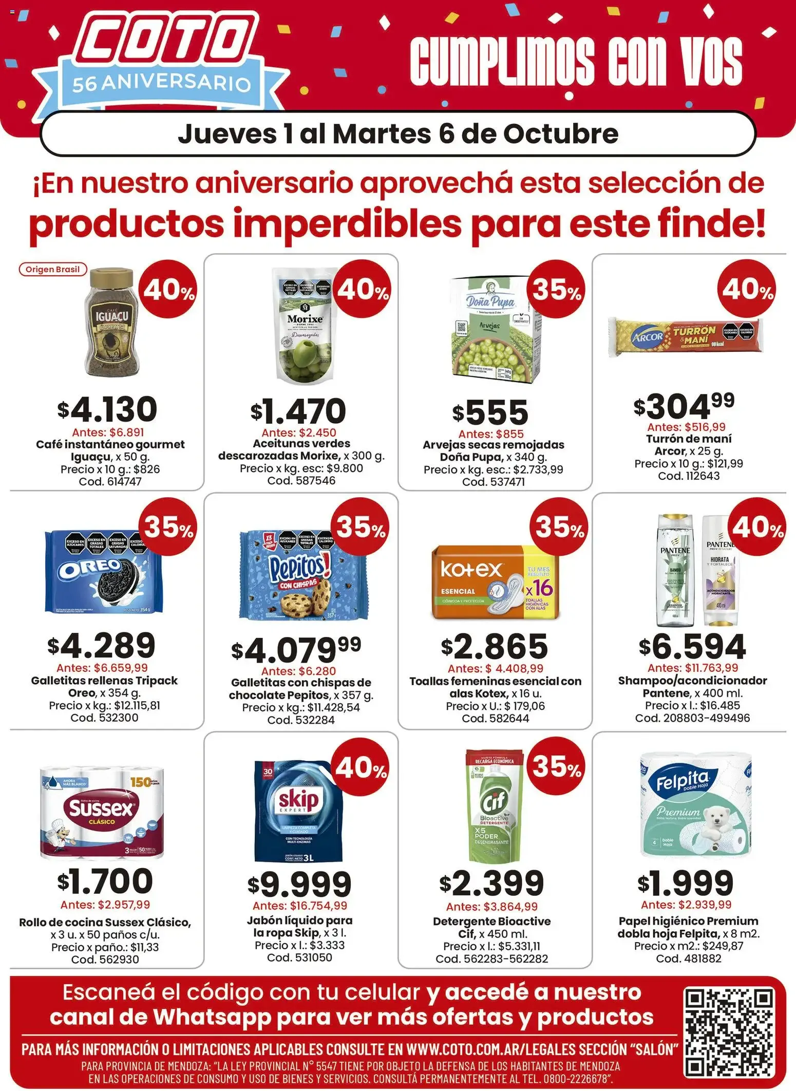 Ofertas de Coto 56 Aniversario - Cumplimos con Vos 1 de octubre al 6 de octubre 2026 - Página 3 del catálogo