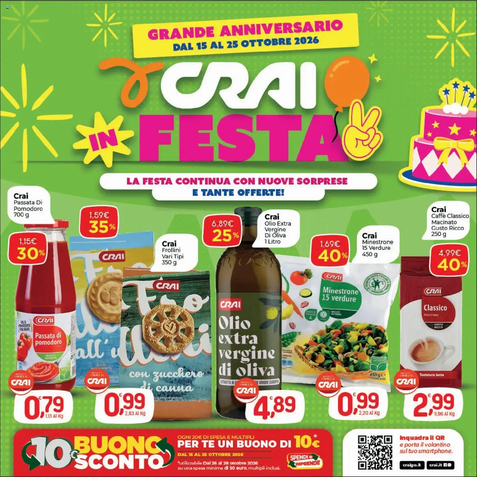 CRAI in Festa - Grande Anniversario da 15 ottobre a 25 ottobre di 2026 - Pagina del volantino 1