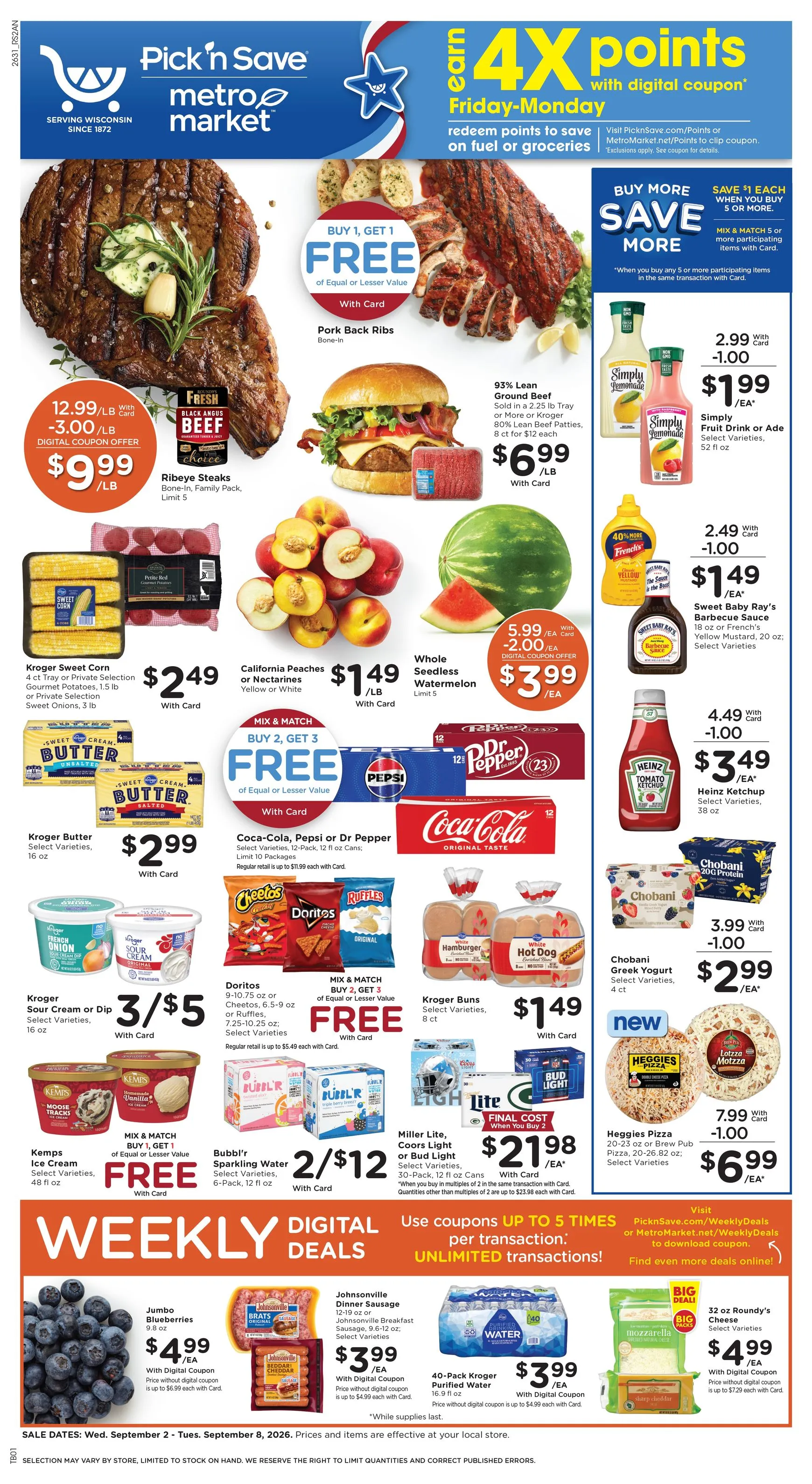 Weekly promotion Current Pick'n Save leaflet valid from Wednesday 09/02/2026 to Tuesday 09/08/2026 spanning from September 2 to September 8 2026 - Page 1 for Catalogue 365