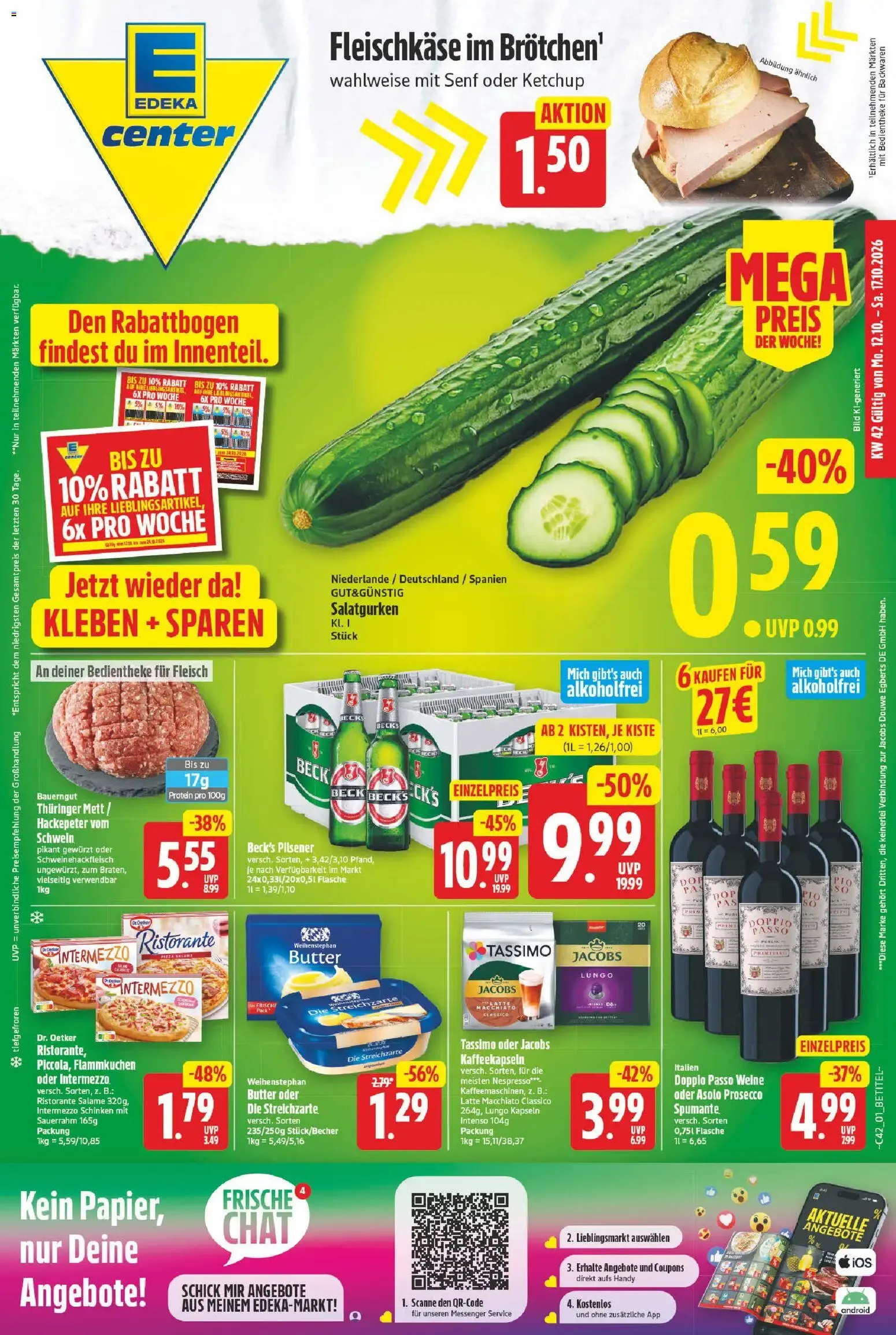E center Prospekt (ab 12.10.2026) zum Blättern von 12. Oktober bis 17. Oktober 2026 - Prospekt seite 1