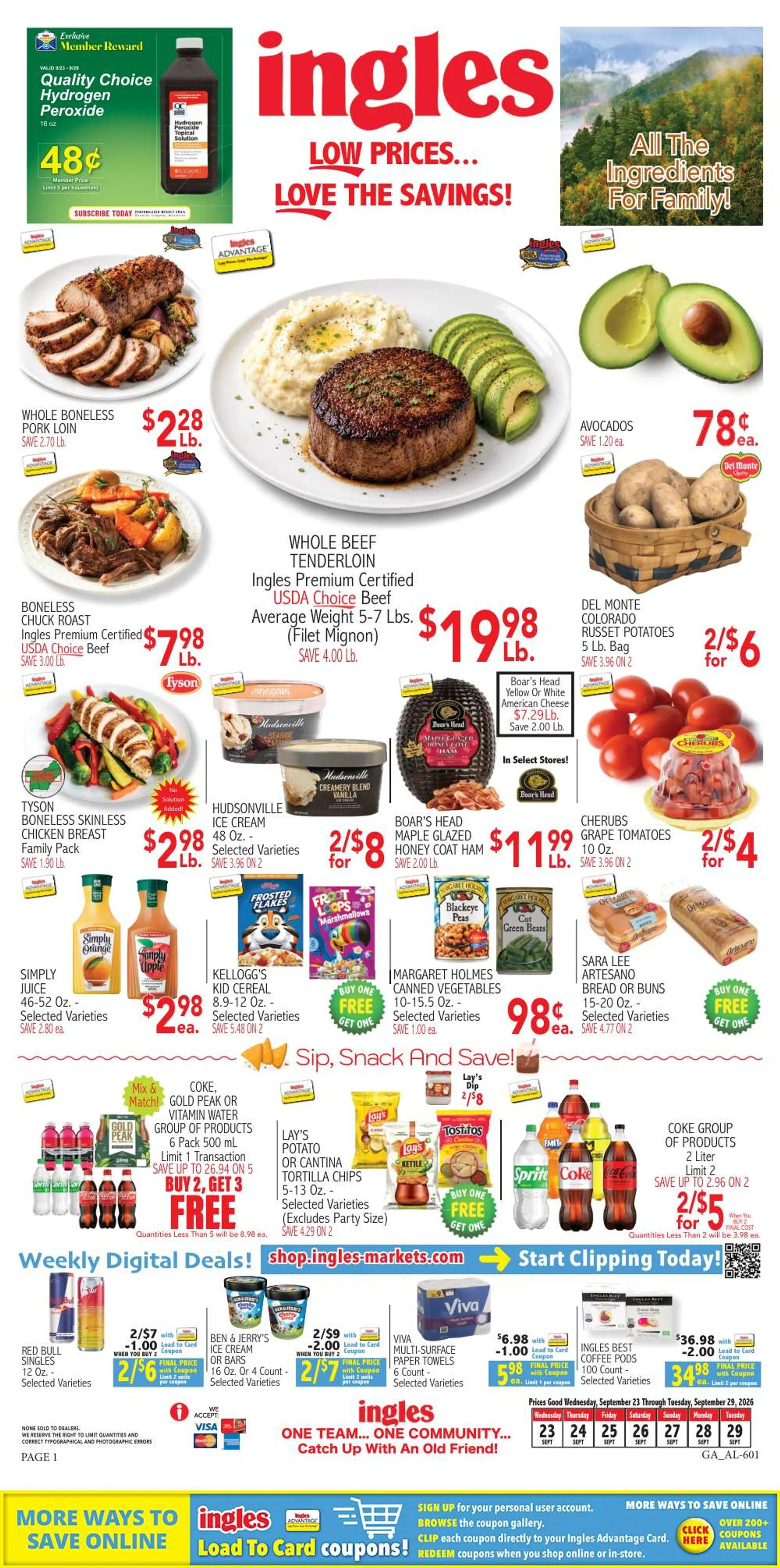 Weekly ad Current Ingles Markets leaflet valid from Wednesday 09/23/2026 to Tuesday 09/29/2026 from September 23 to September 29 2026 - Page 1