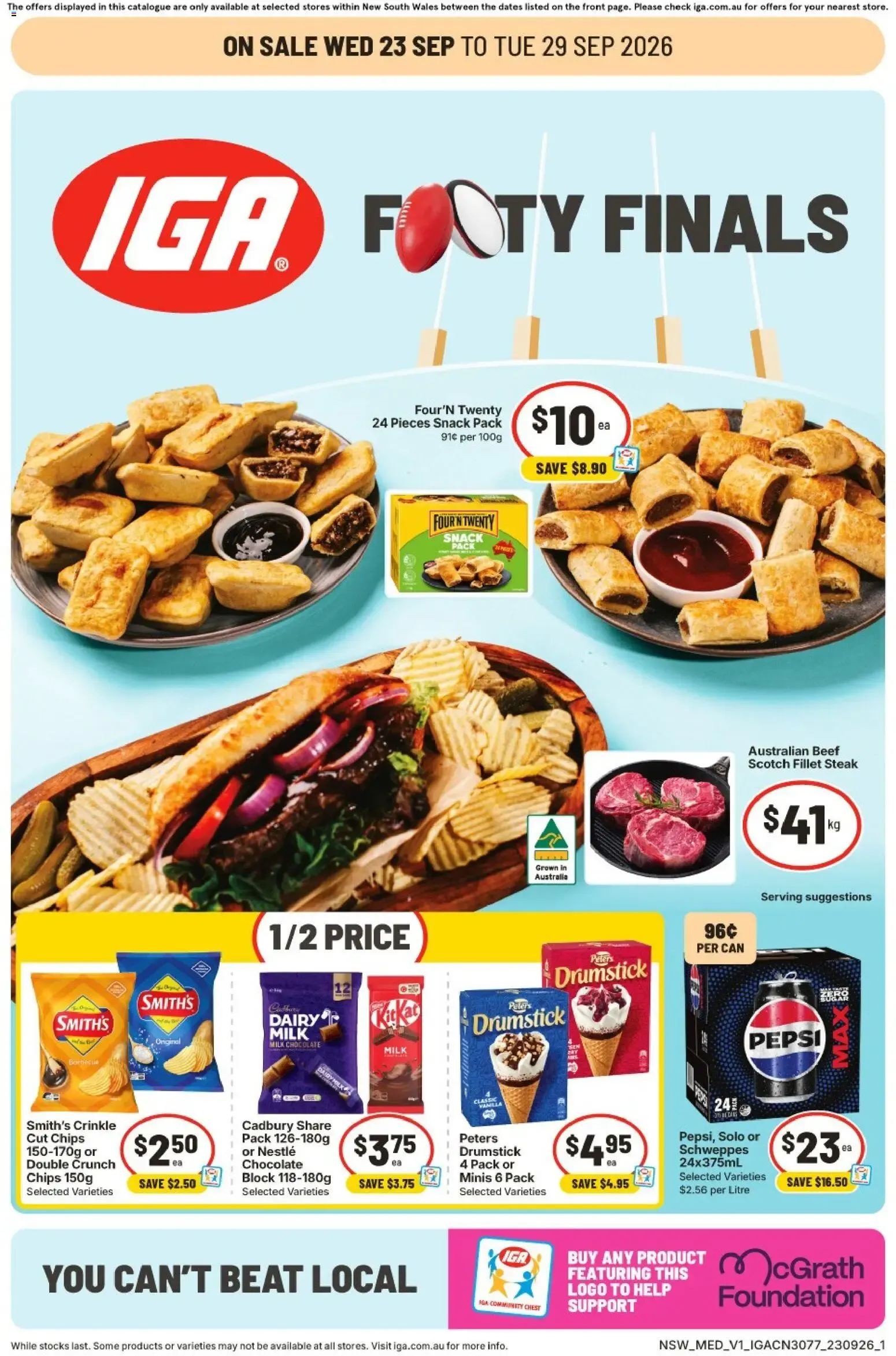 IGA FOOTY FINALS - Catalogue valid from 23 September to 29 September 2026 - page 1