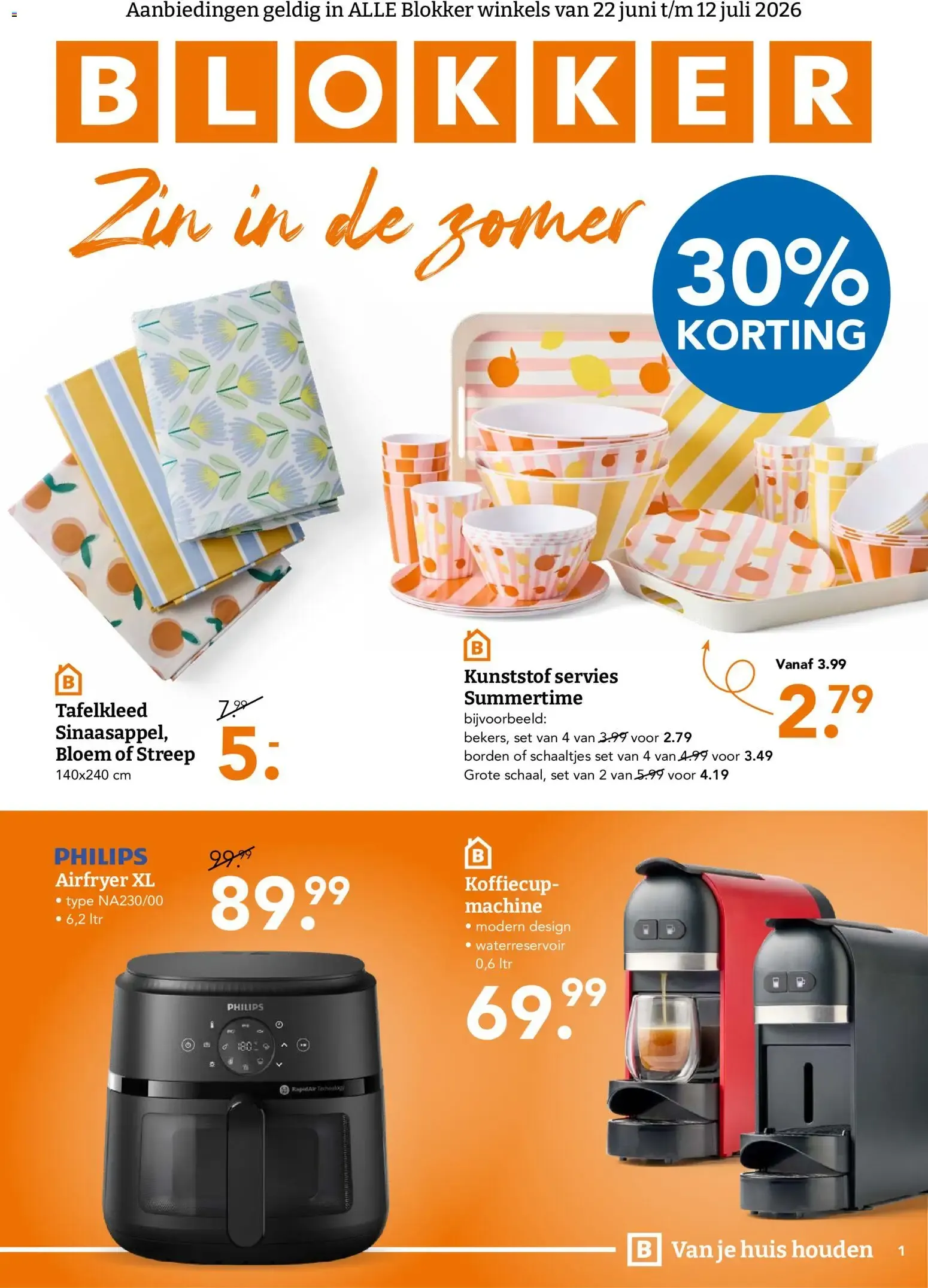 Blokker: Zin in de zomer van 22 juni tot 12 juli 2026 - Folder pagina 1