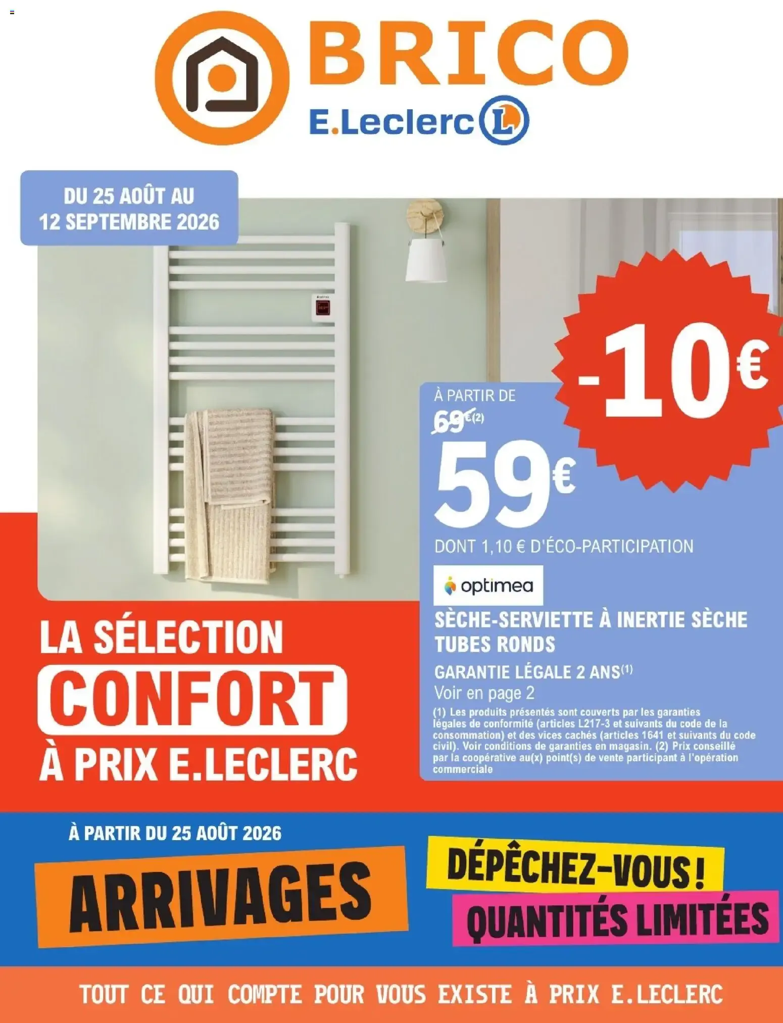 Brico E.Leclerc Arrivages bricolage à partir du 25/08/2026 - promo en ligne du 25 août au 12 septembre 2026 - Catalogue page 1