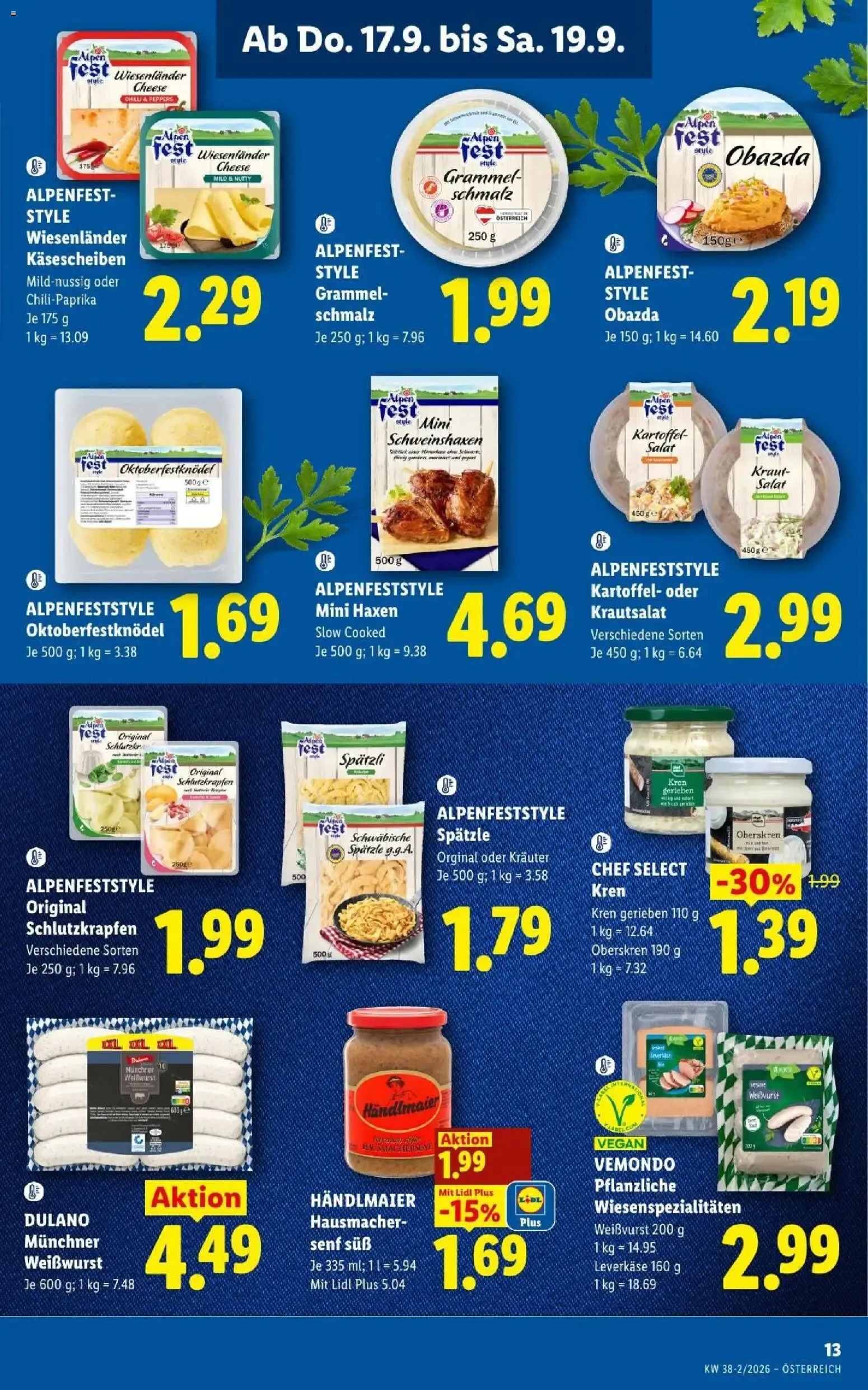 Lidl - Flugblatt ab 17.09.2026 - Angebote ab donnerstag von 17. September bis 19. September 2026 - Flugblätt seite  15