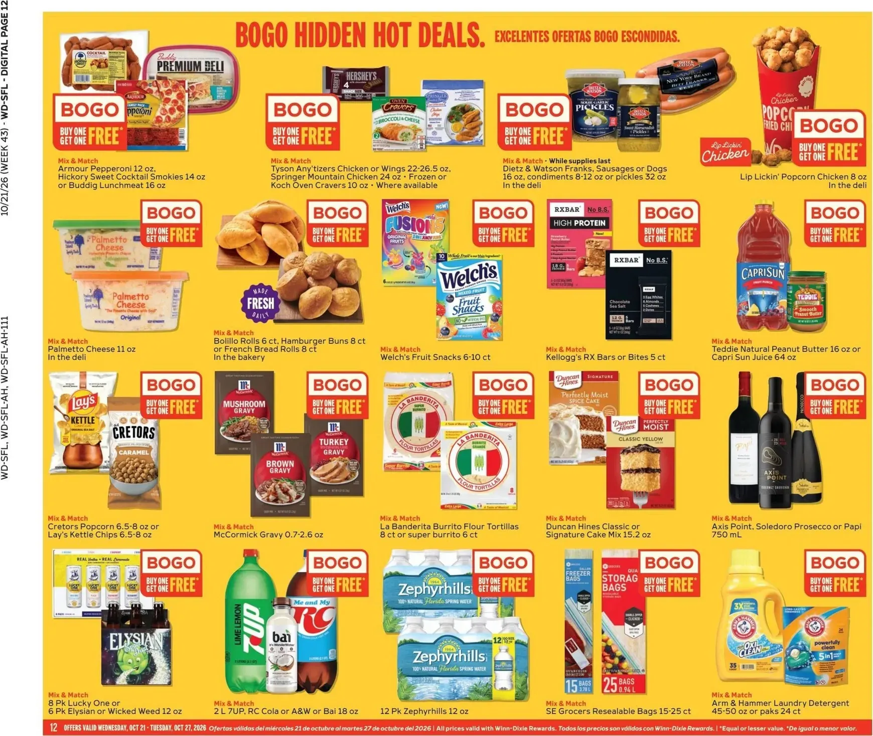 Weekly promotion Current Winn-Dixie leaflet valid from Wednesday 10/21/2026 to Tuesday 10/27/2026 spanning from October 21 to October 27 2026 - Page 12 for Catalogue 365