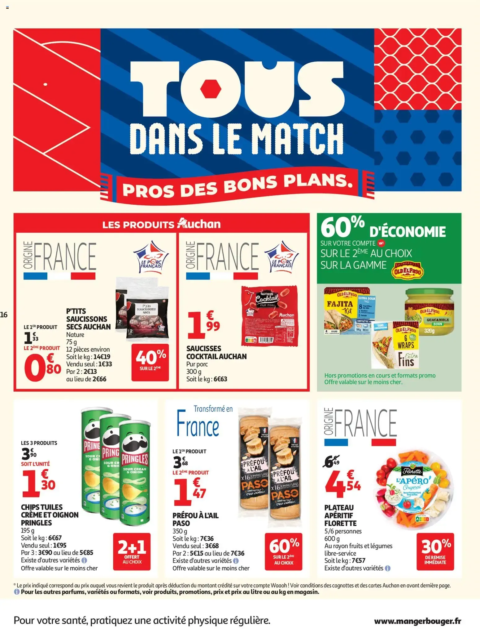 Auchan - Tous dans le match, pros des bons plans du 2 juin au 13 juin 2026 - Catalogue page 16