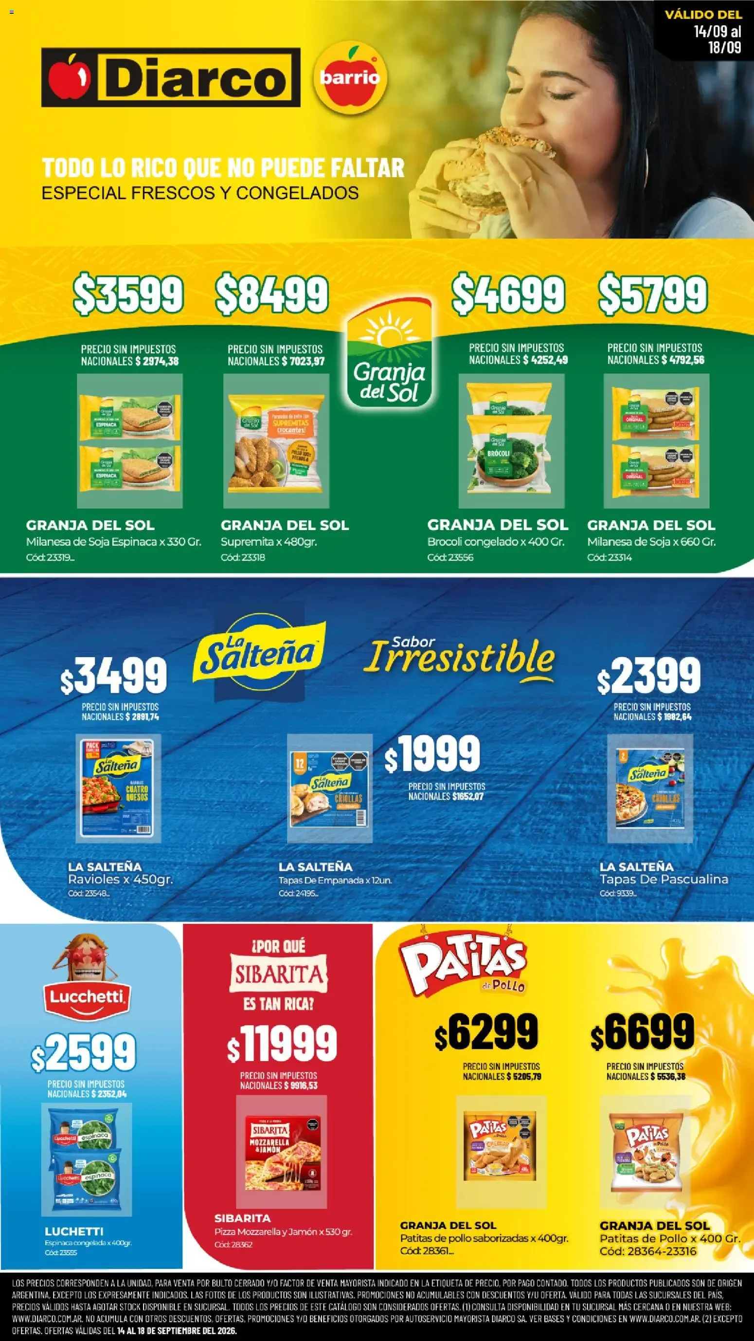 Diarco - ESPECIAL FRESCOS Y CONGELADOS del 14/09/2026 - 18/09/2026