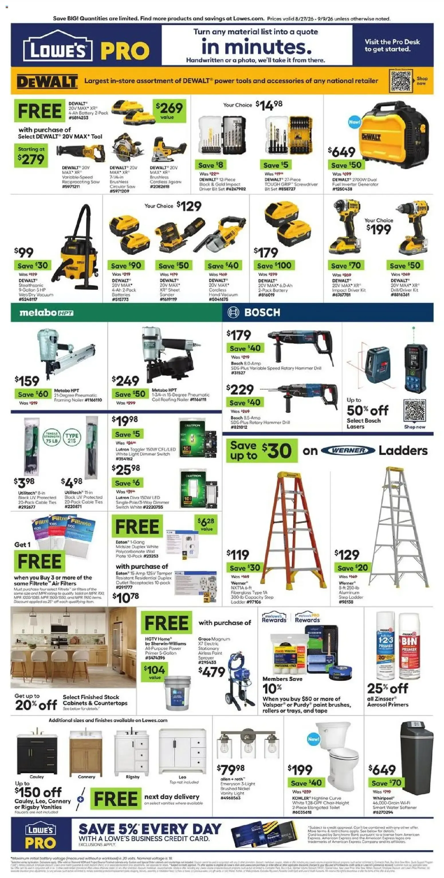 Weekly promotion Lowe's Weekly Ad (08/27 - 09/09 2026) - Flyer spanning from August 27 to September 9 2026 - Page 4 for Catalogue 365