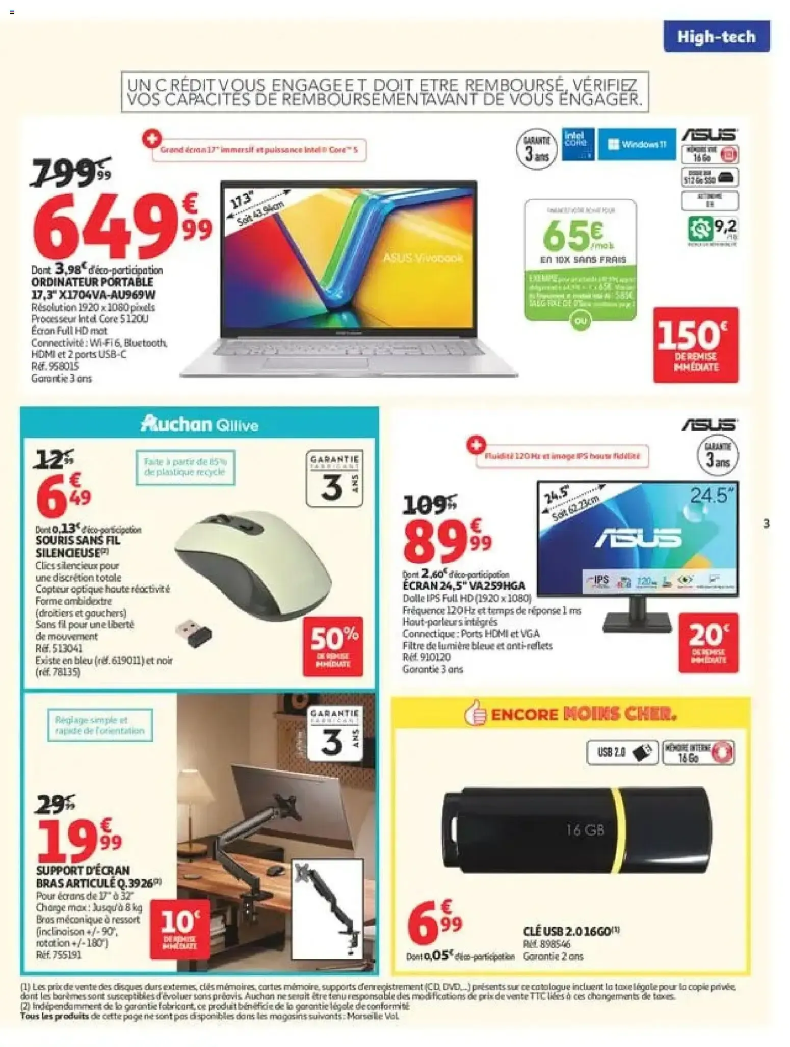 Auchan - Promos rentrée étudiants à partir du 18/08/2026 - promo en ligne du 18 août au 6 septembre 2026 - Catalogue page 3