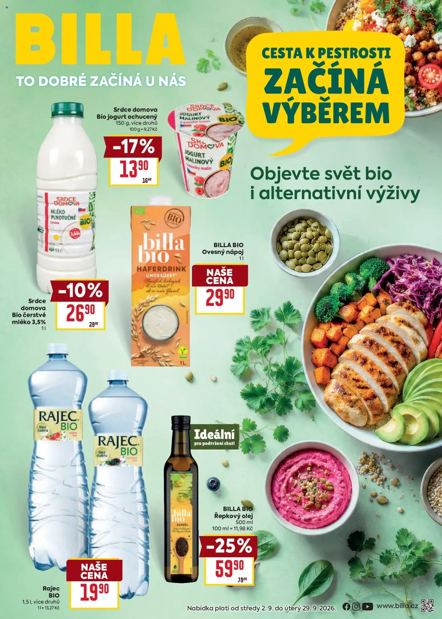 Billa - Objevte svět bio i alternativní výživy - 2. září 29. září 2026 - Page 1