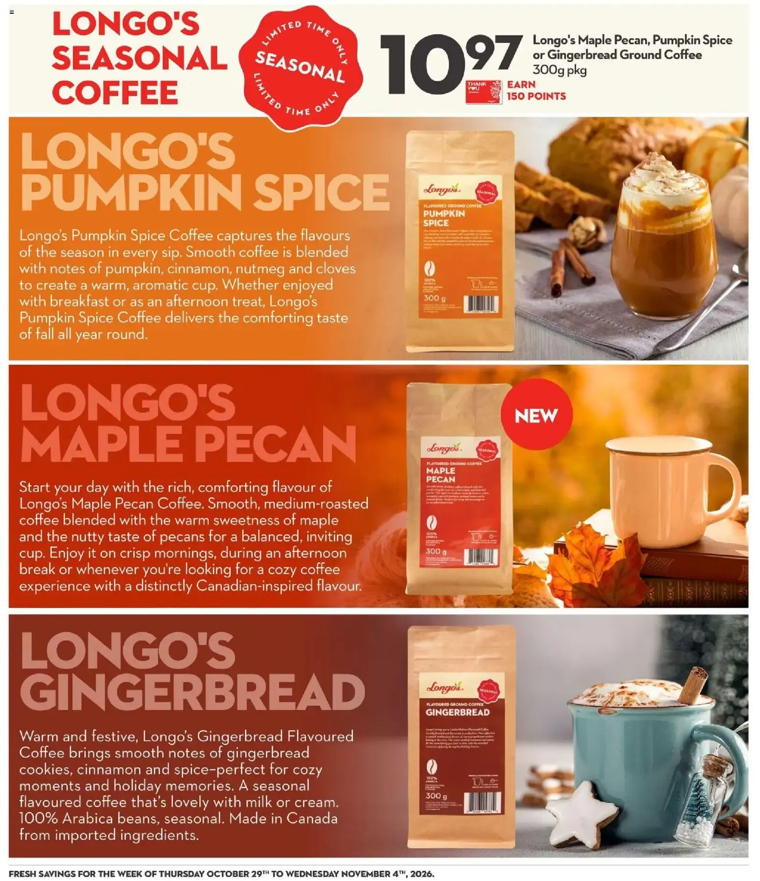 Longo's weekly flyer / circulaire from Oct 29, 2026 > weekly specials & deals from October 29 to November 4 2026 - flyer page 14