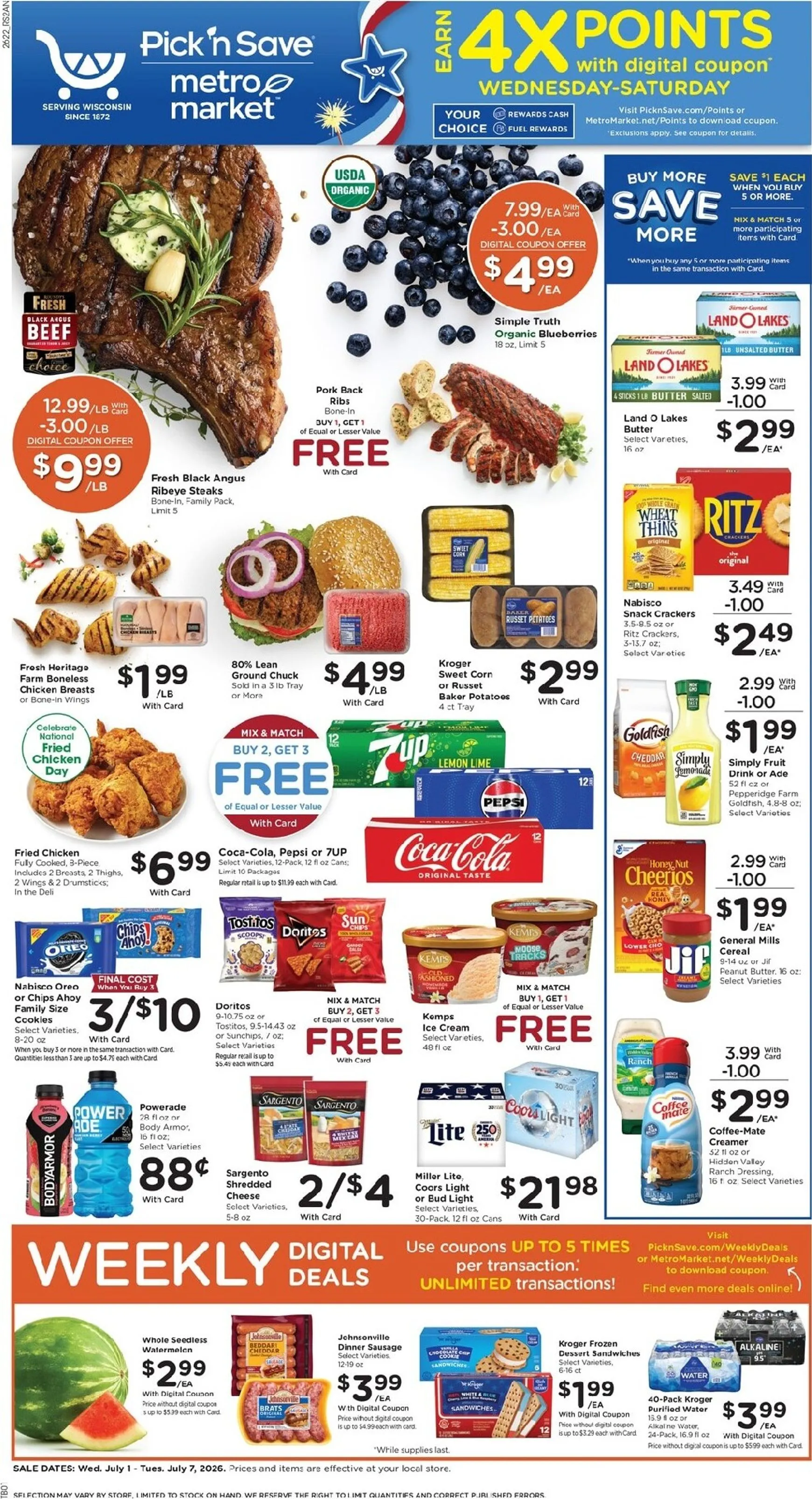 Weekly ad Current Pick'n Save leaflet valid from Wednesday 07/01/2026 to Tuesday 07/07/2026 from July 1 to July 7 2026 - Page 1
