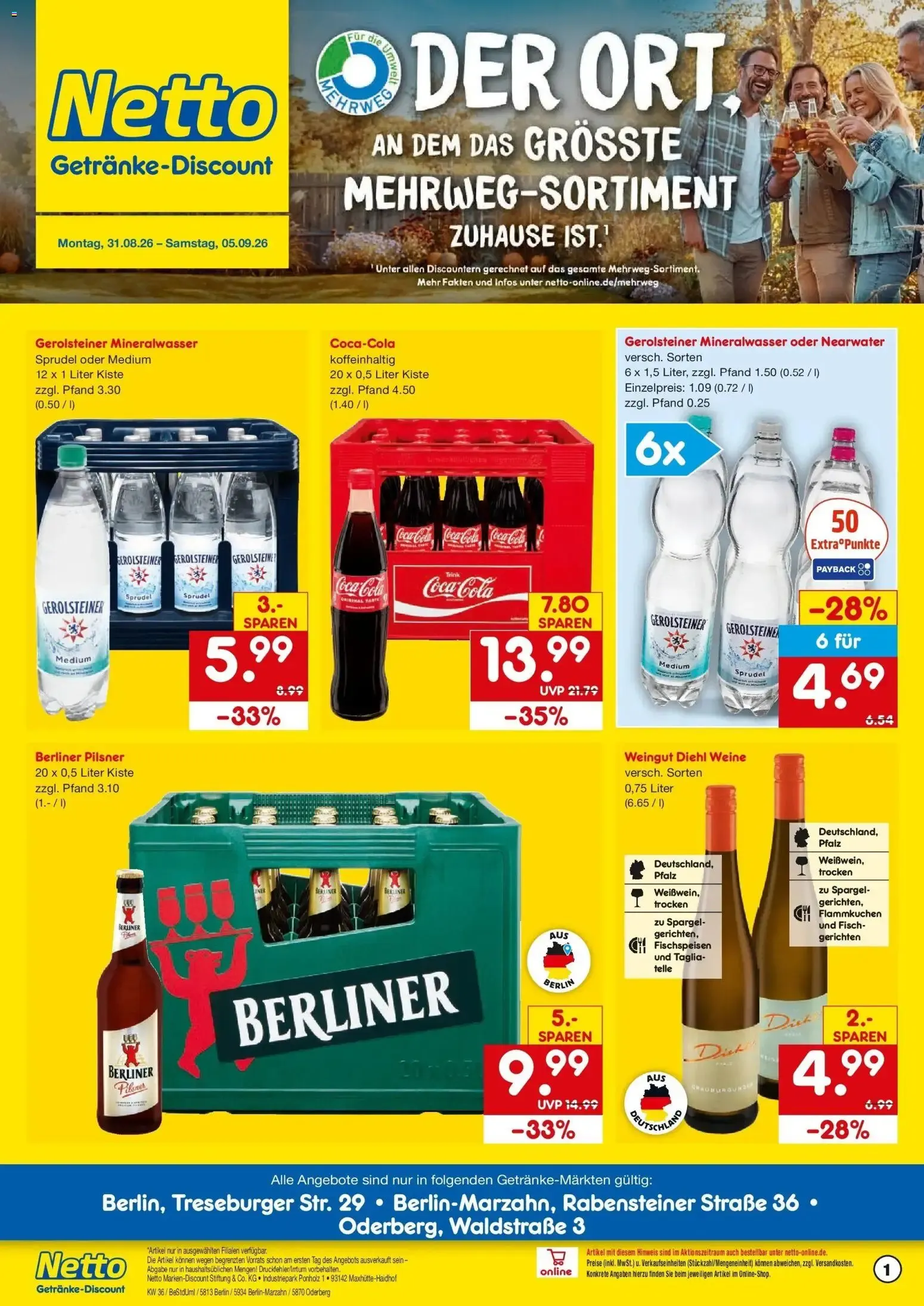 Netto Marken-Discount Prospekt Berlin (ab 31.08.2026) » Angebote von 31. August bis 5. September 2026 - Prospekt seite 1