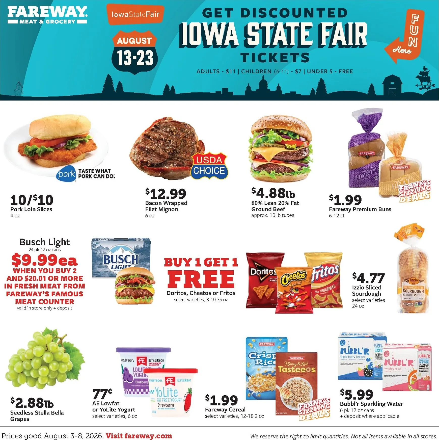 Fareway: Ofertas semanales y entradas para la Feria Estatal de Iowa