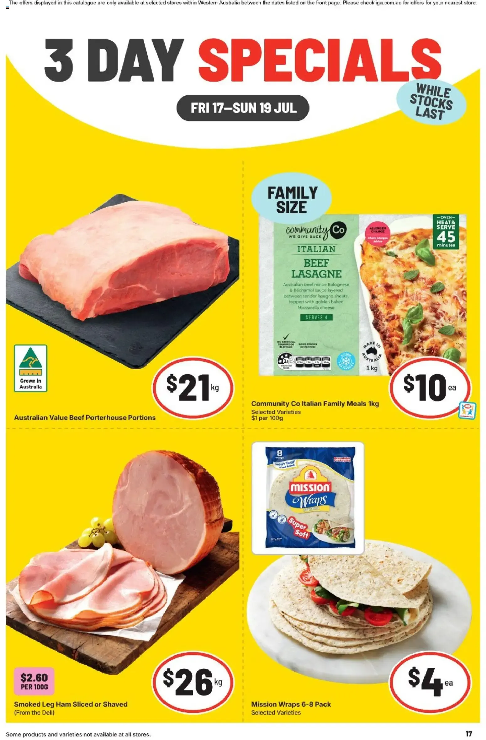 3 Day Specials - Catalogue valid from 17 July to 19 July 2026 - page 1