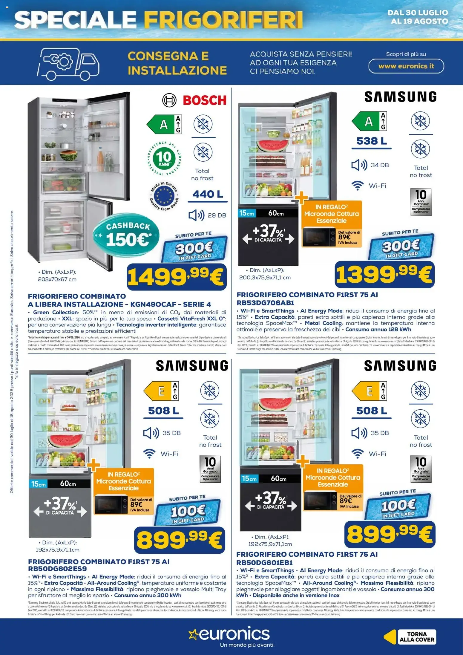 Euronics Speciale Frigoriferi da 30 luglio a 18 agosto di 2026 - Pagina del volantino 8