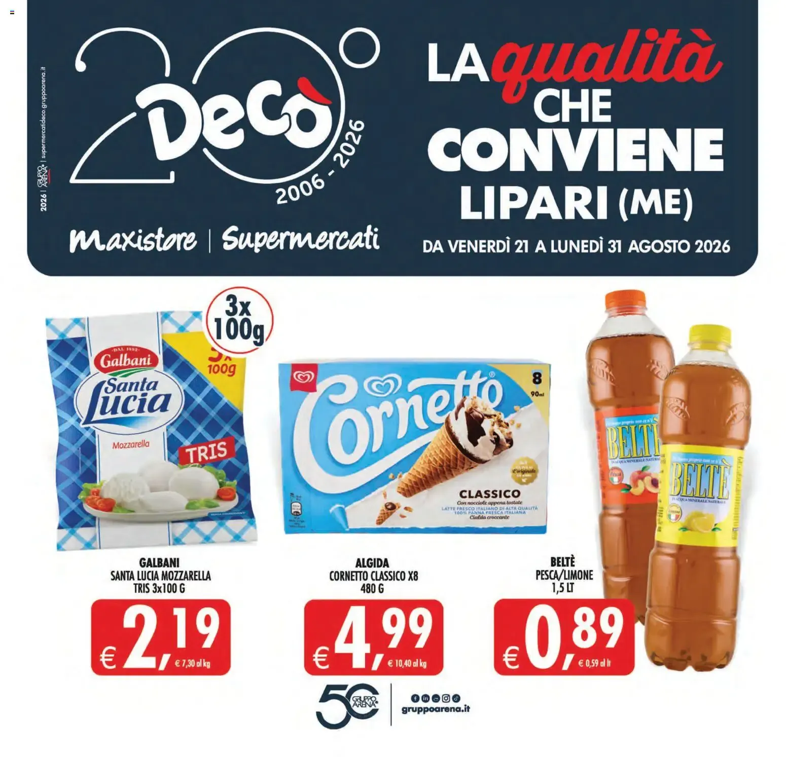 Nuovo Decò volantino Maxistore, Supermercati Lipari dal 21/08/2026 > offerte anteprima 🛍️ da 21 agosto a 31 agosto di 2026 - Pagina del volantino 1