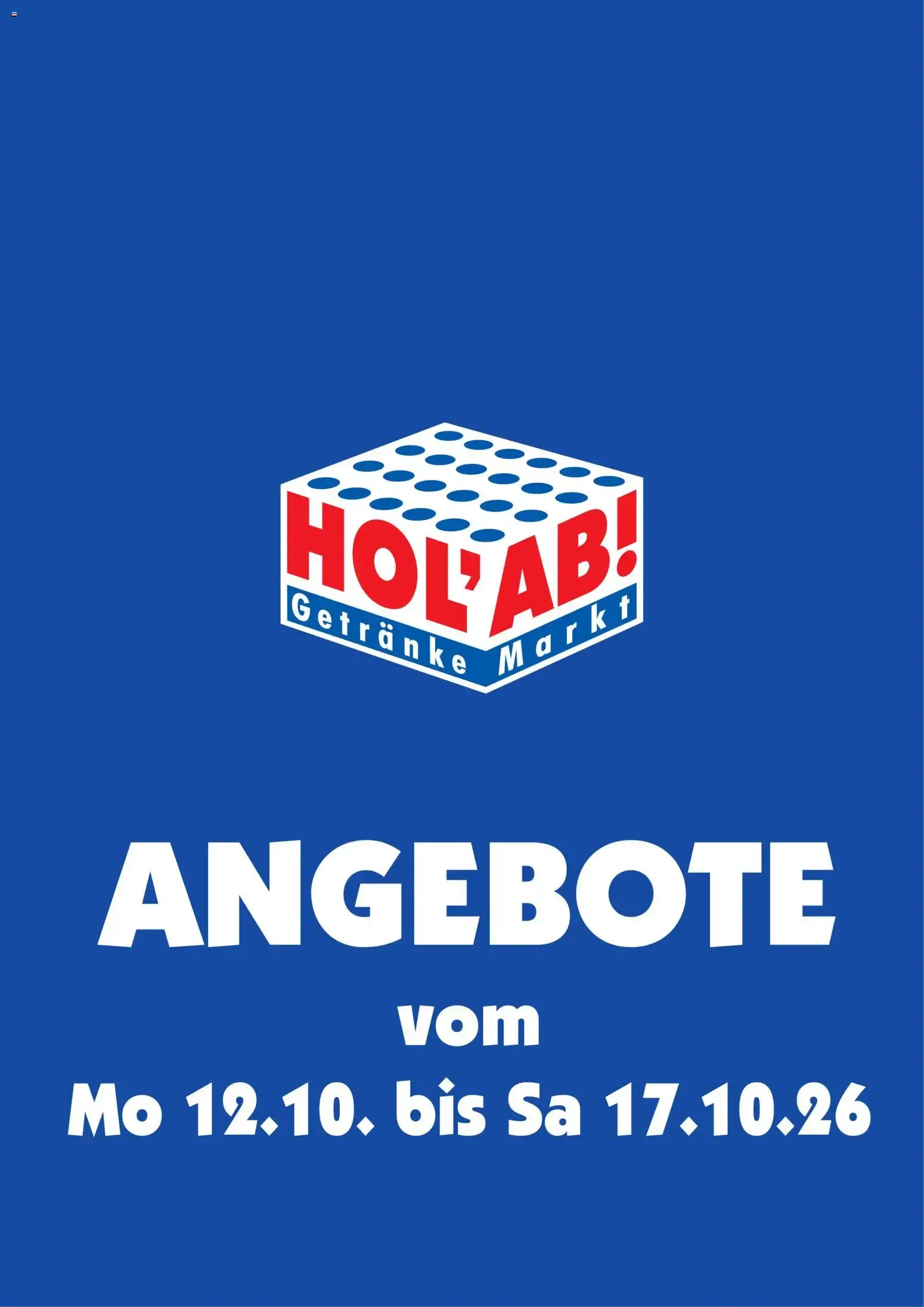 HOL’AB! Prospekt (ab 12.10.2026) zum Blättern von 12. Oktober bis 17. Oktober 2026 - Prospekt seite 1