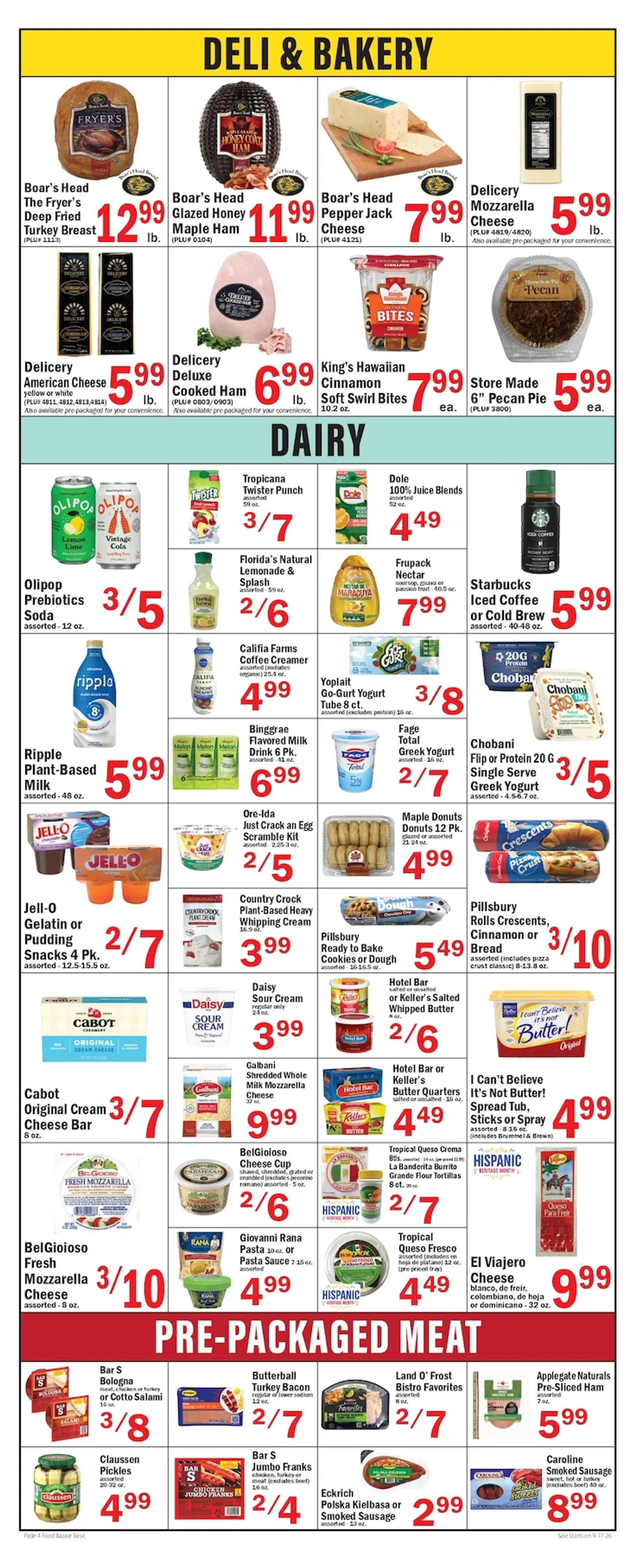 Weekly ad Current Food Bazaar leaflet valid from Thursday 09/17/2026 to Wednesday 09/23/2026 from September 17 to September 23 2026 - Page 4