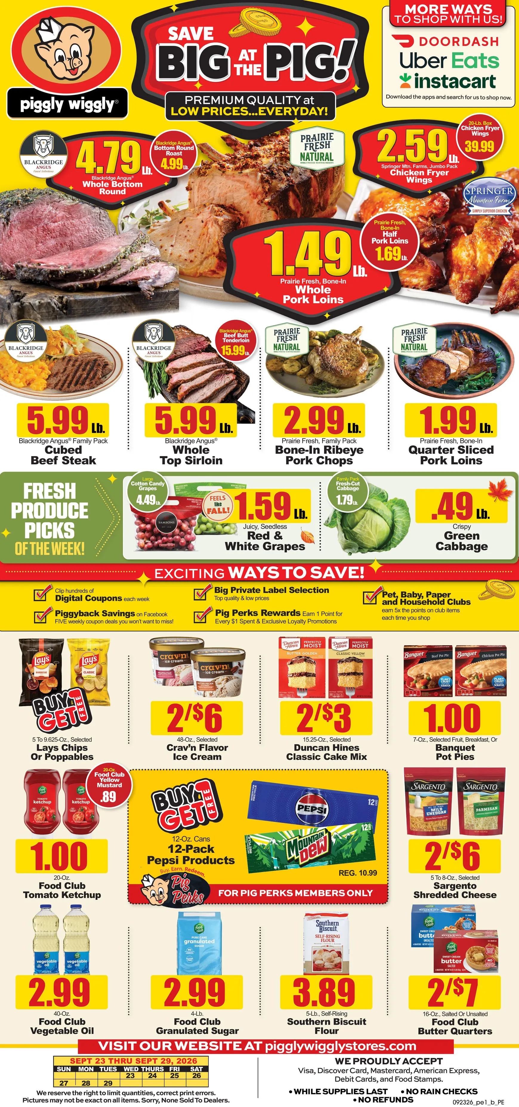 Weekly ad Current Piggly Wiggly leaflet valid from Wednesday 09/23/2026 to Tuesday 09/29/2026 from September 23 to September 29 2026 - Page 1