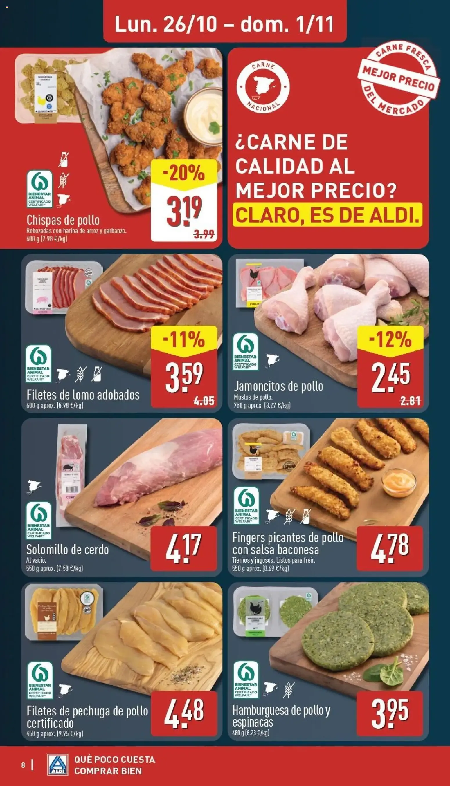 Catálogo de Aldi: Bajos precios en frescos 26 de octubre al 1 de noviembre 2026 - Página 8