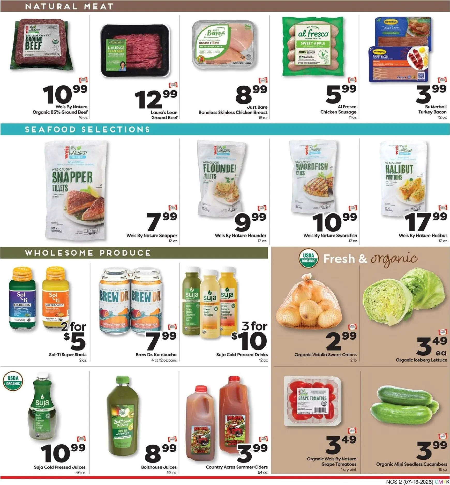 Weekly promotion Current Weis Markets - Natural & Organic leaflet valid from Thursday 07/16/2026 to Wednesday 08/12/2026 spanning from July 16 to August 12 2026 - Page 2 for Catalogue 365