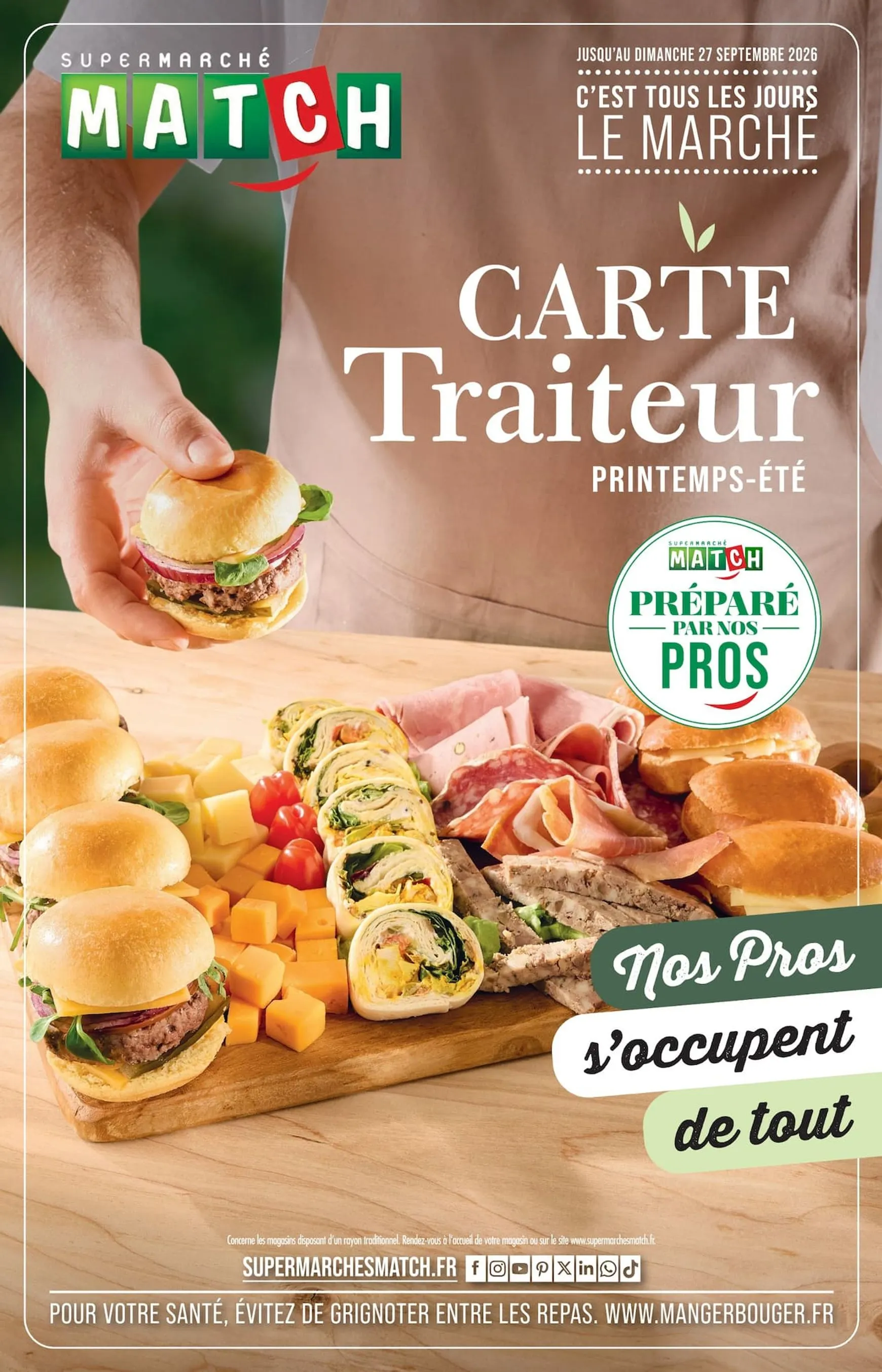 Current Match - Carte Traiteur leaflet valid from du mardi 31/03/2026 to du dimanche 27/09/2026