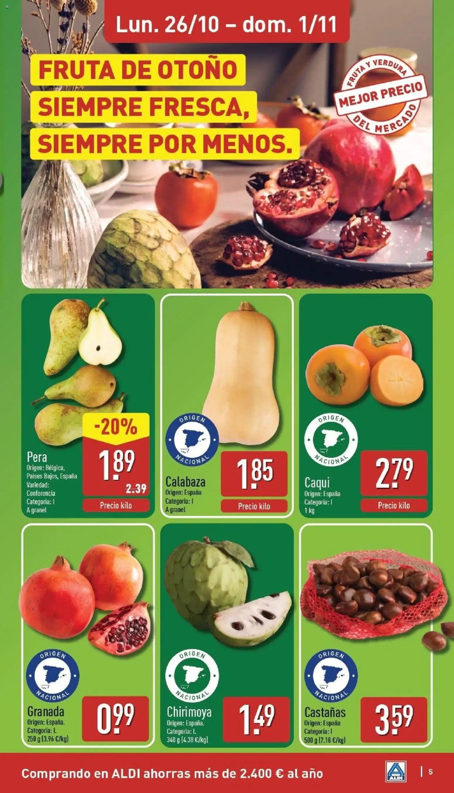 Catálogo de Aldi: Bajos precios en frescos 26 de octubre al 1 de noviembre 2026 - Página 5