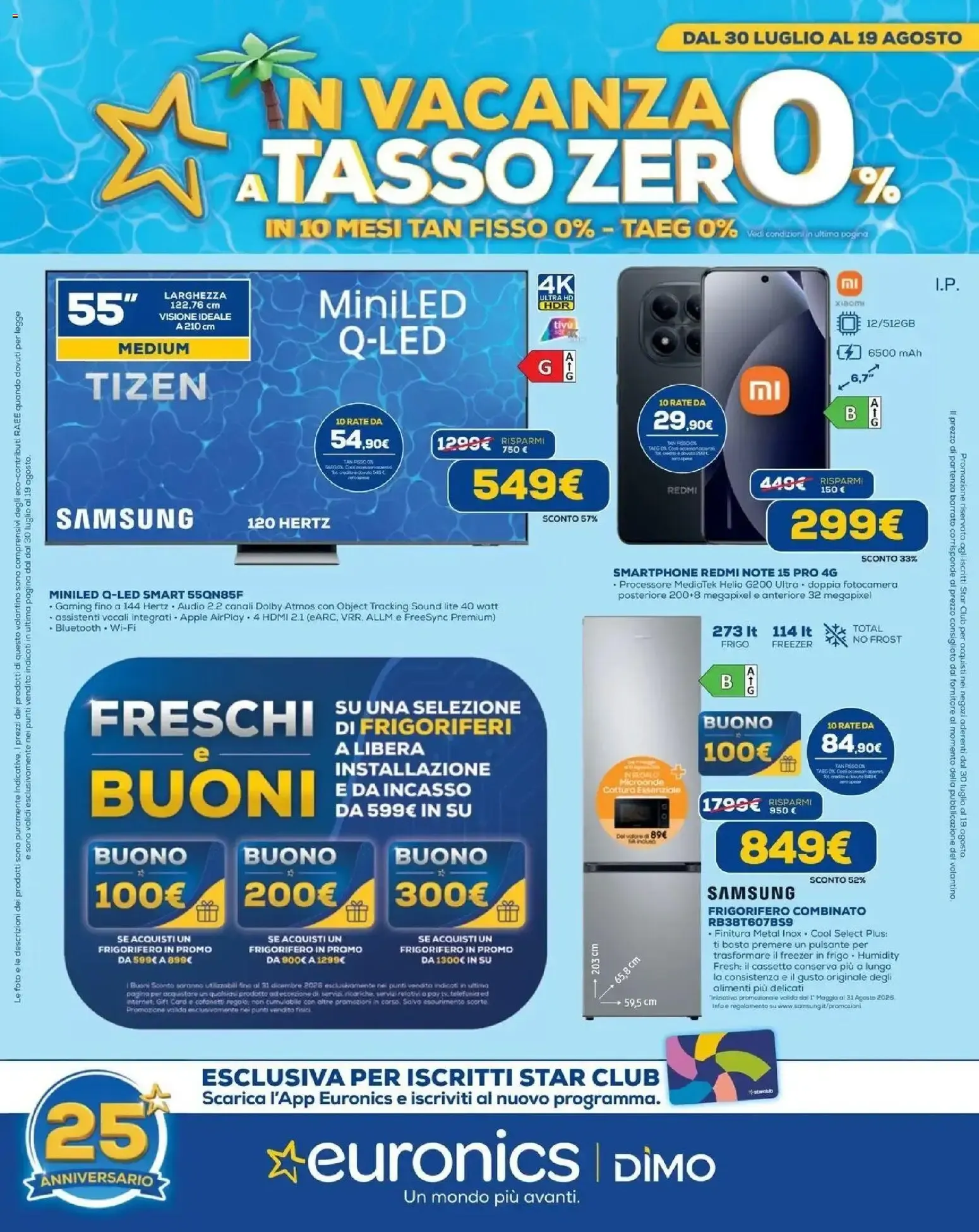 Euronics - In vacanza a tasso zero da 30 luglio a 19 agosto di 2026 - Pagina del volantino 1