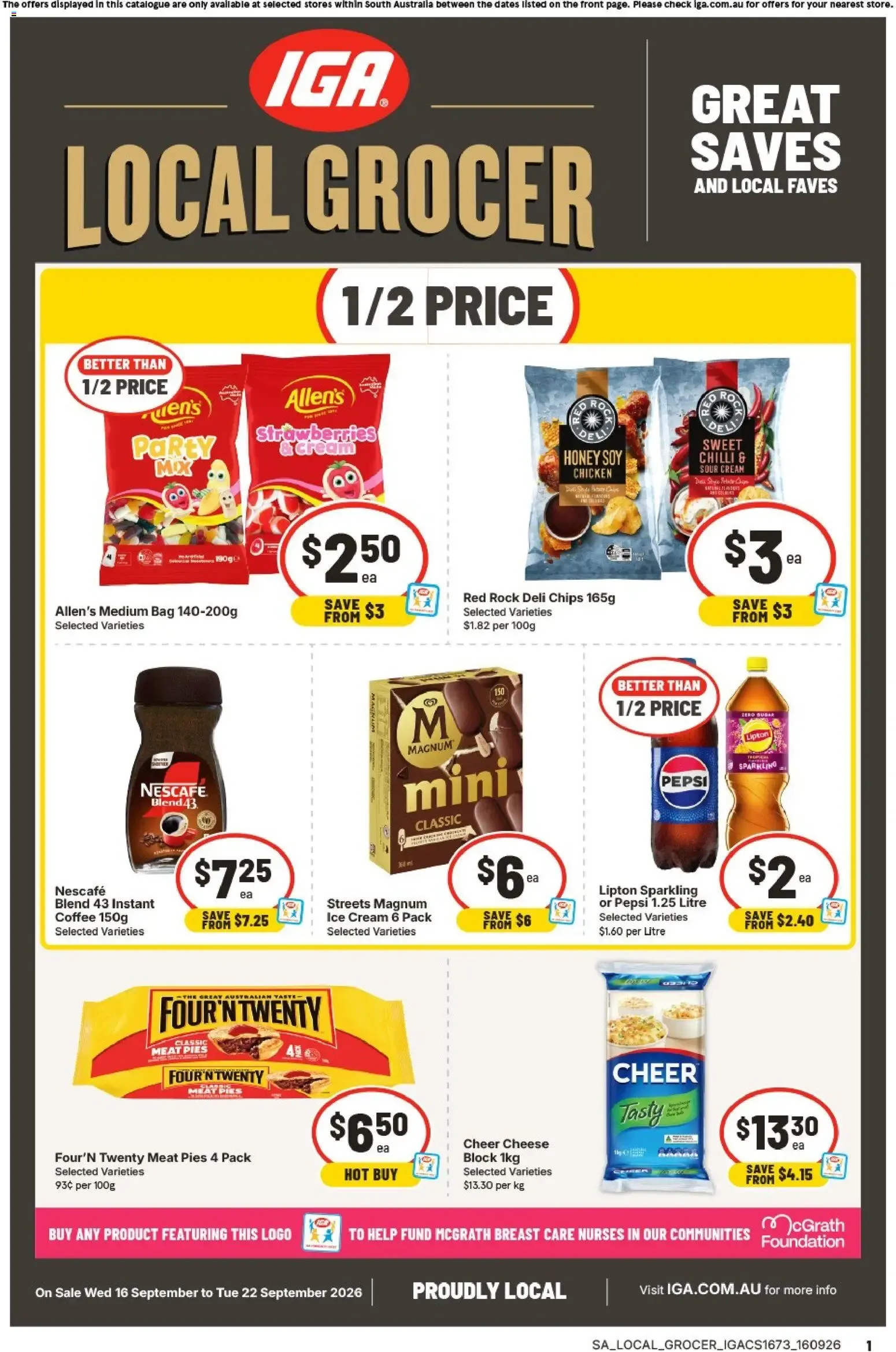 IGA Local Grocer: Great Saves and Local Faves - Catalogue valid from 16 September to 22 September 2026 - page 1