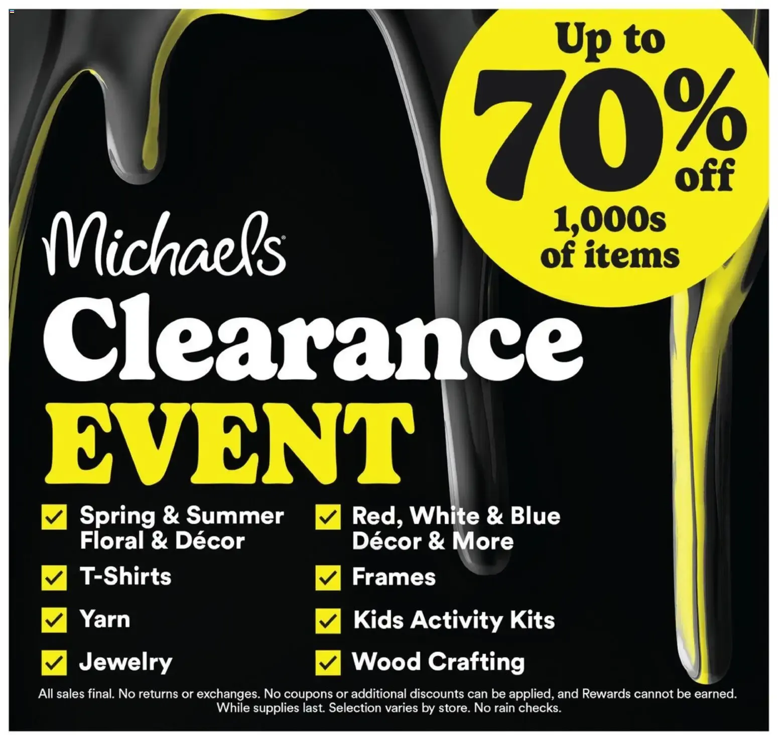 Michaels Clearance EVENT from July 12 to July 18 2026 - flyer page 1