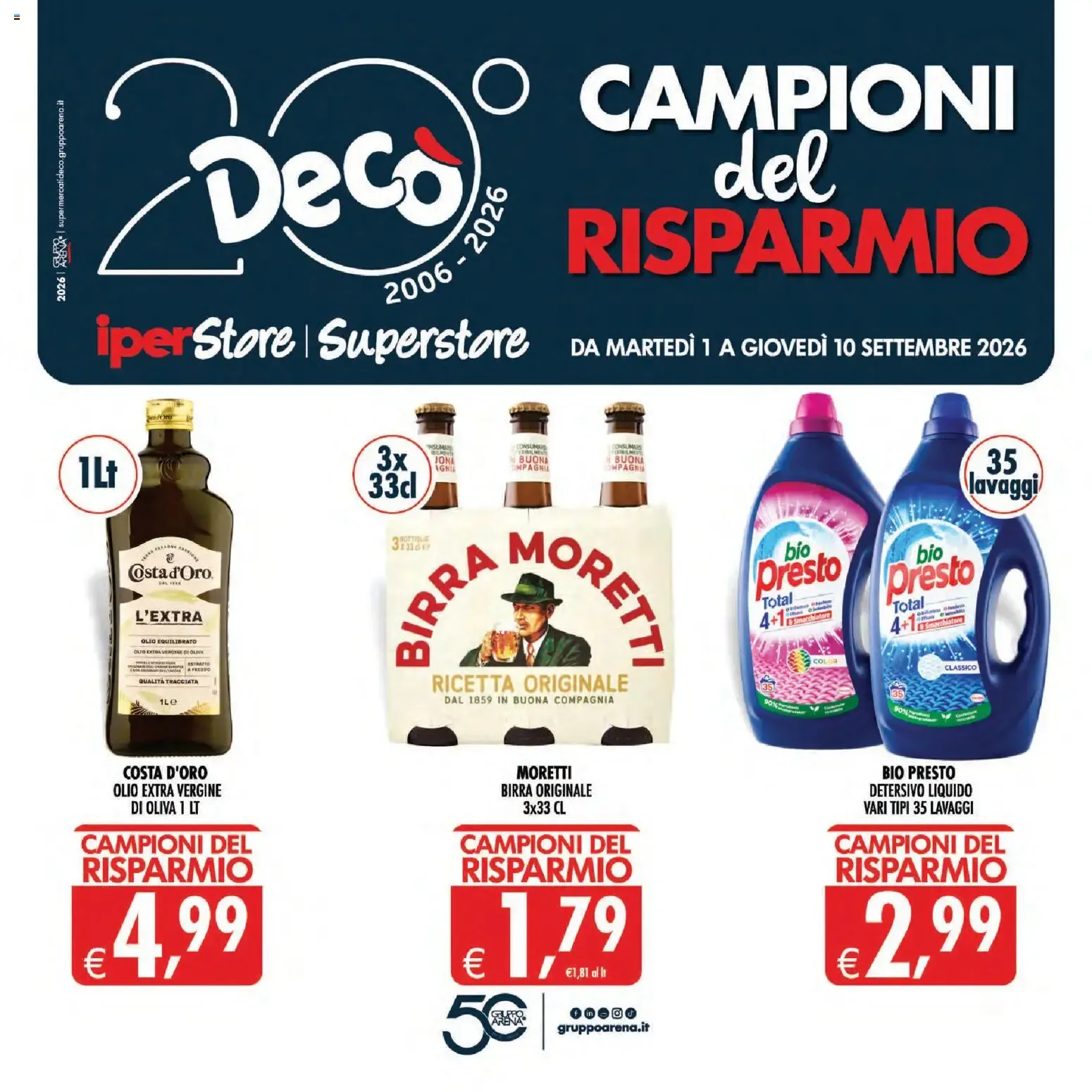 Decò iperStore Superstore - Campioni del Risparmio da 1 settembre a 10 settembre di 2026 - Pagina del volantino 1