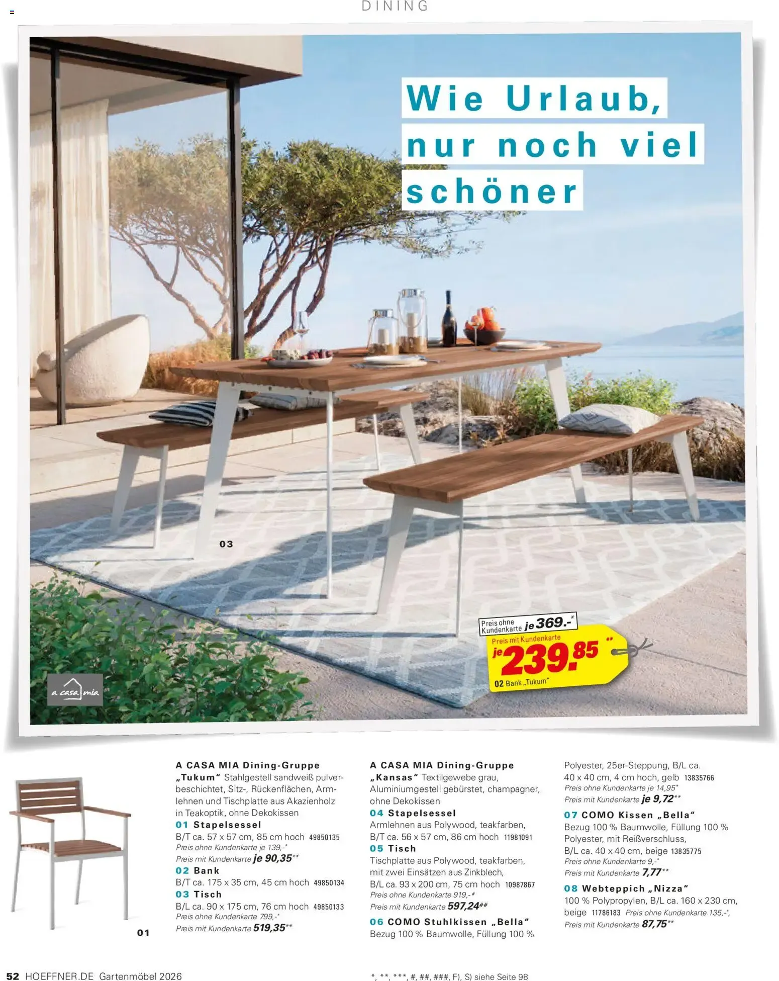 Höffner Gartenmöbel 2026 von 27. März bis 30. Juni 2026 - Prospekt seite 52